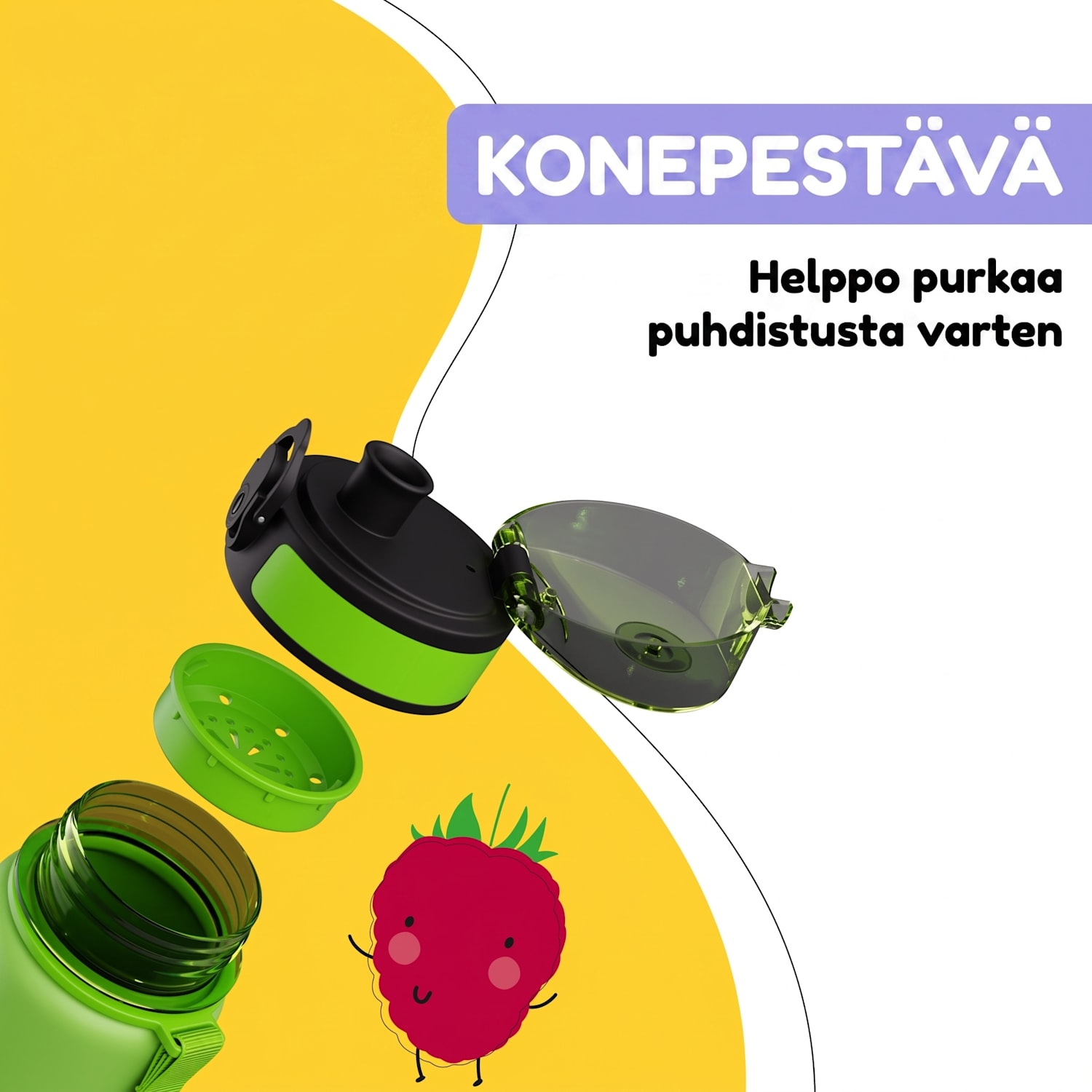 schmatzfatz-juomapullo urheilupullo 500 ml 24 cm Tritan 500 ml | Green Fruit