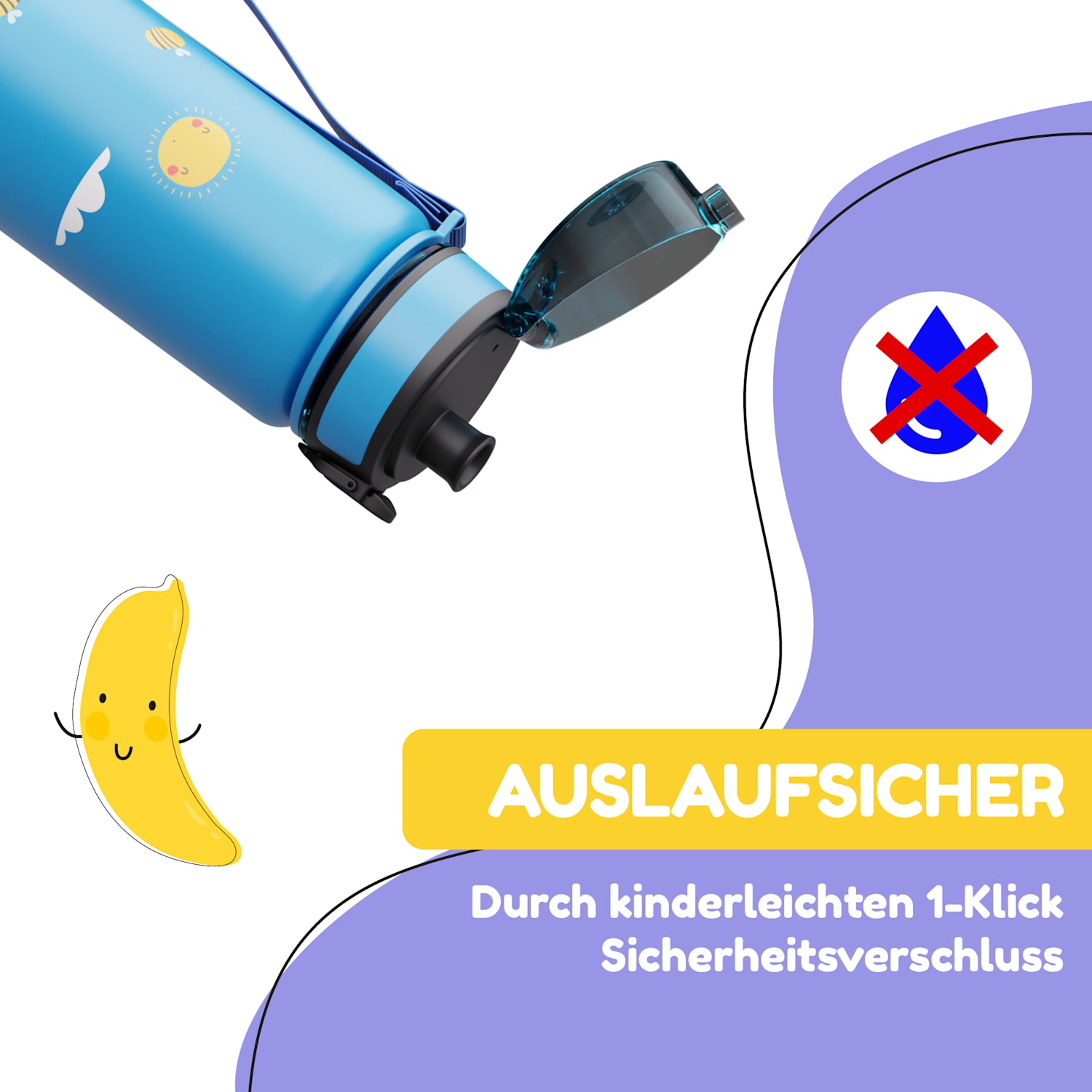 schmatzfatz gourde de sport 500 ml 24 cm Tritan 