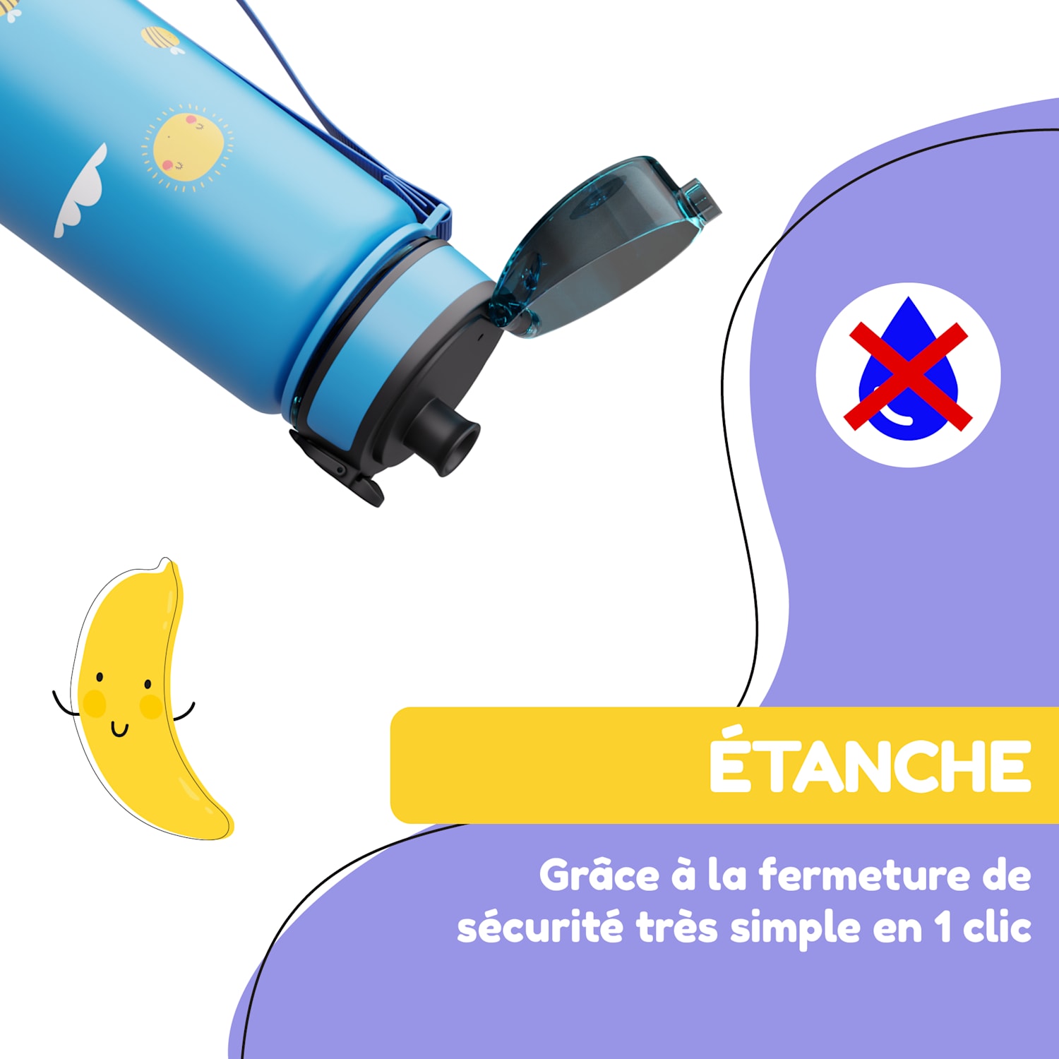 schmatzfatz gourde de sport 500 ml 24 cm Tritan 