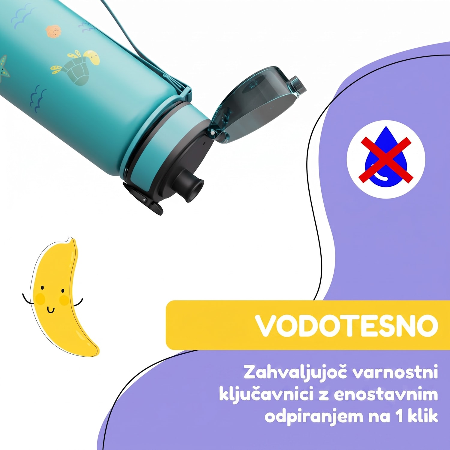 Schmatzfatz, steklenica za pitje, steklenica za šport, 500 ml 24 cm tritan 500 ml | Petrol Sea