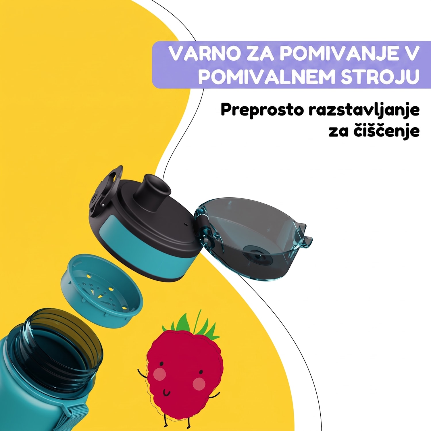 Schmatzfatz, steklenica za pitje, steklenica za šport, 500 ml 24 cm tritan 500 ml | Petrol Sea