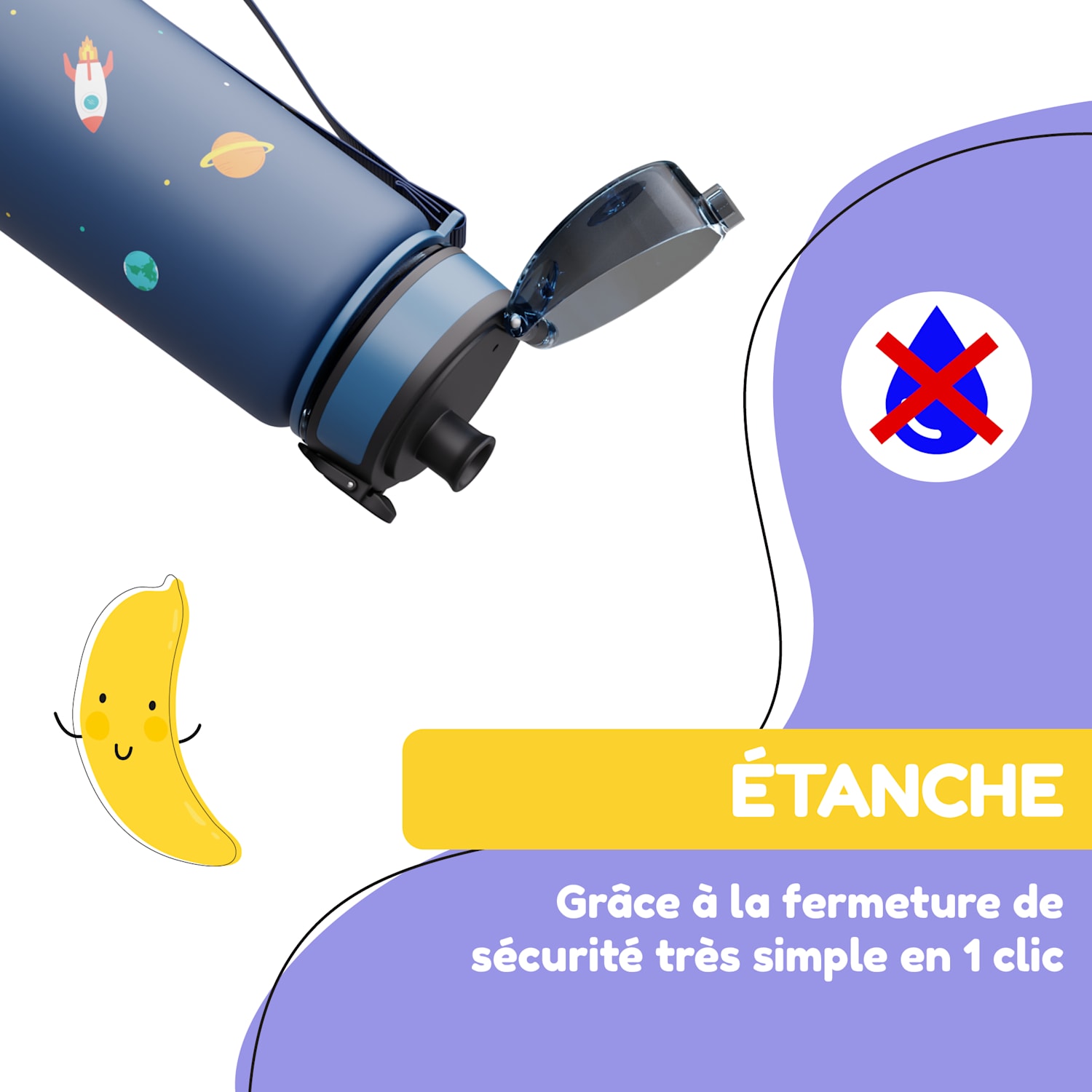 Schmatzfatz drinkfles sportfles 500 ml 24 cm tritan 500 ml | Navy Space