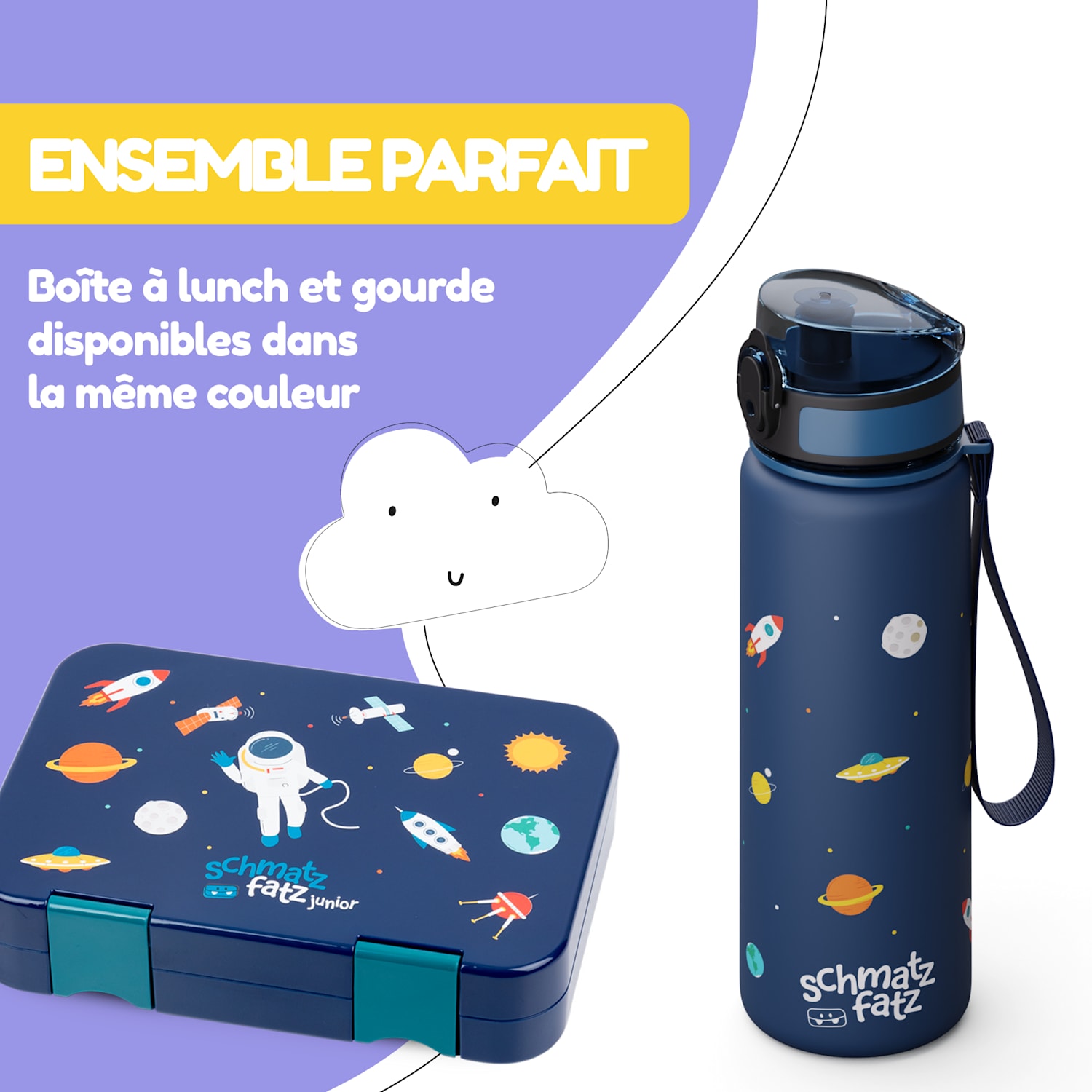 Schmatzfatz drinkfles sportfles 500 ml 24 cm tritan 500 ml | Navy Space