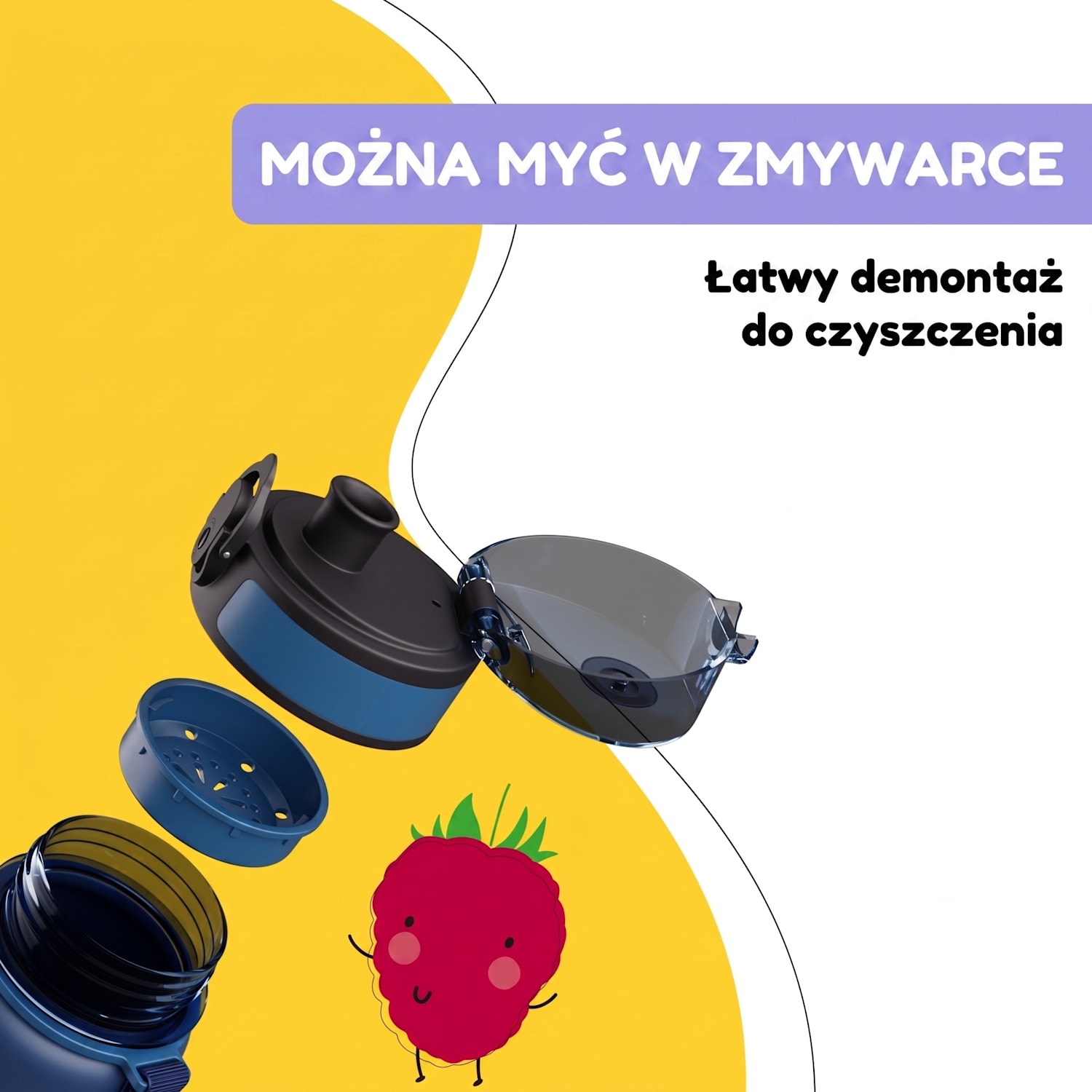 Schmatzfatz, butelka na napoje, bidon, 500 ml, 24 cm, tworzywo Tritan 500 ml | Navy Space