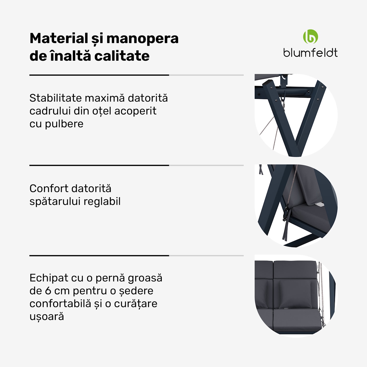 FlexiSwing, în stil Hollywood, cu 2 locuri, spătar reglabil, parasolar pentru soare, rezistent la intemperii 2 locuri | Antracit