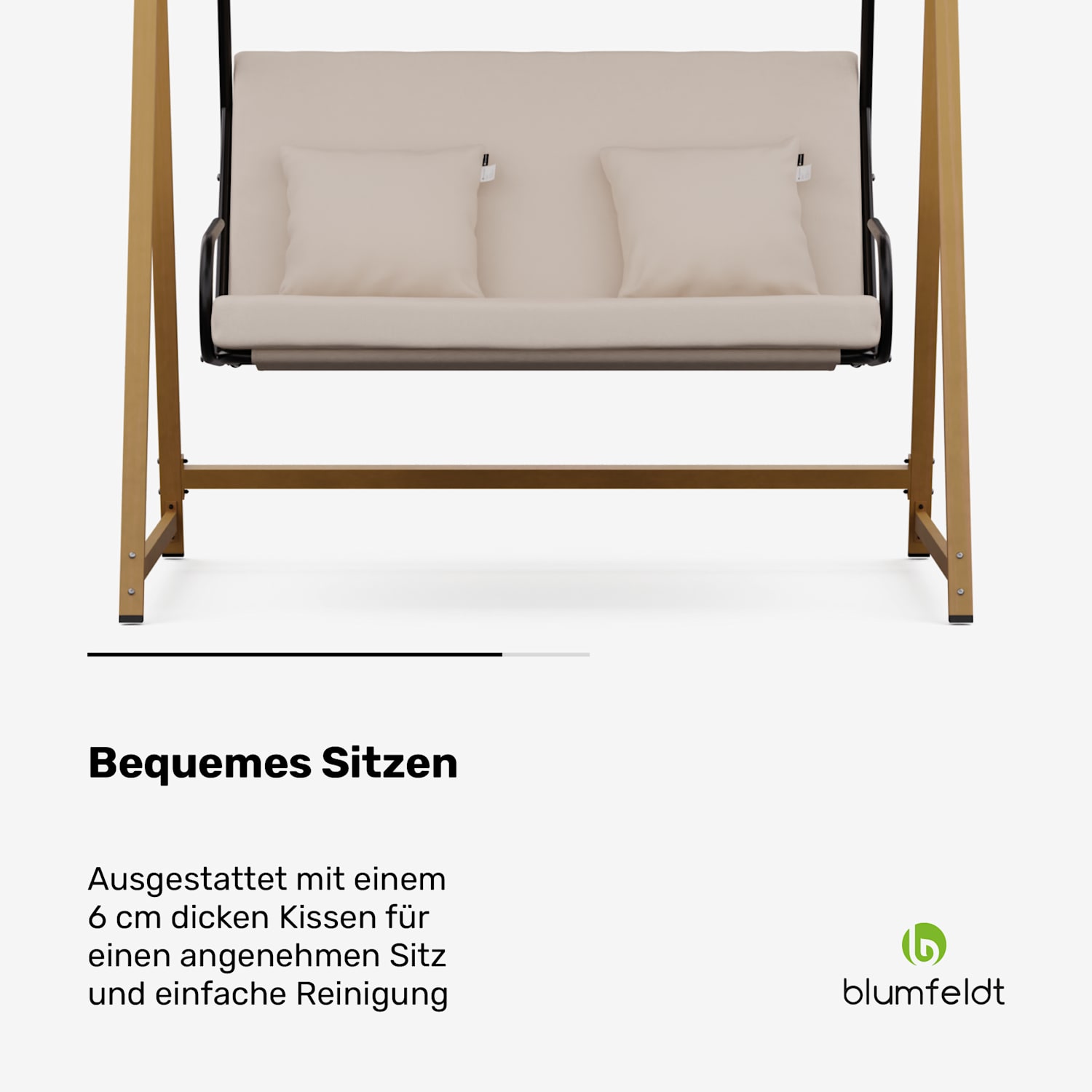 ZenGrove Hollywoodschaukel 2-Sitzer individuell verstellbar pulverbeschichtet Stahl wetterfest 