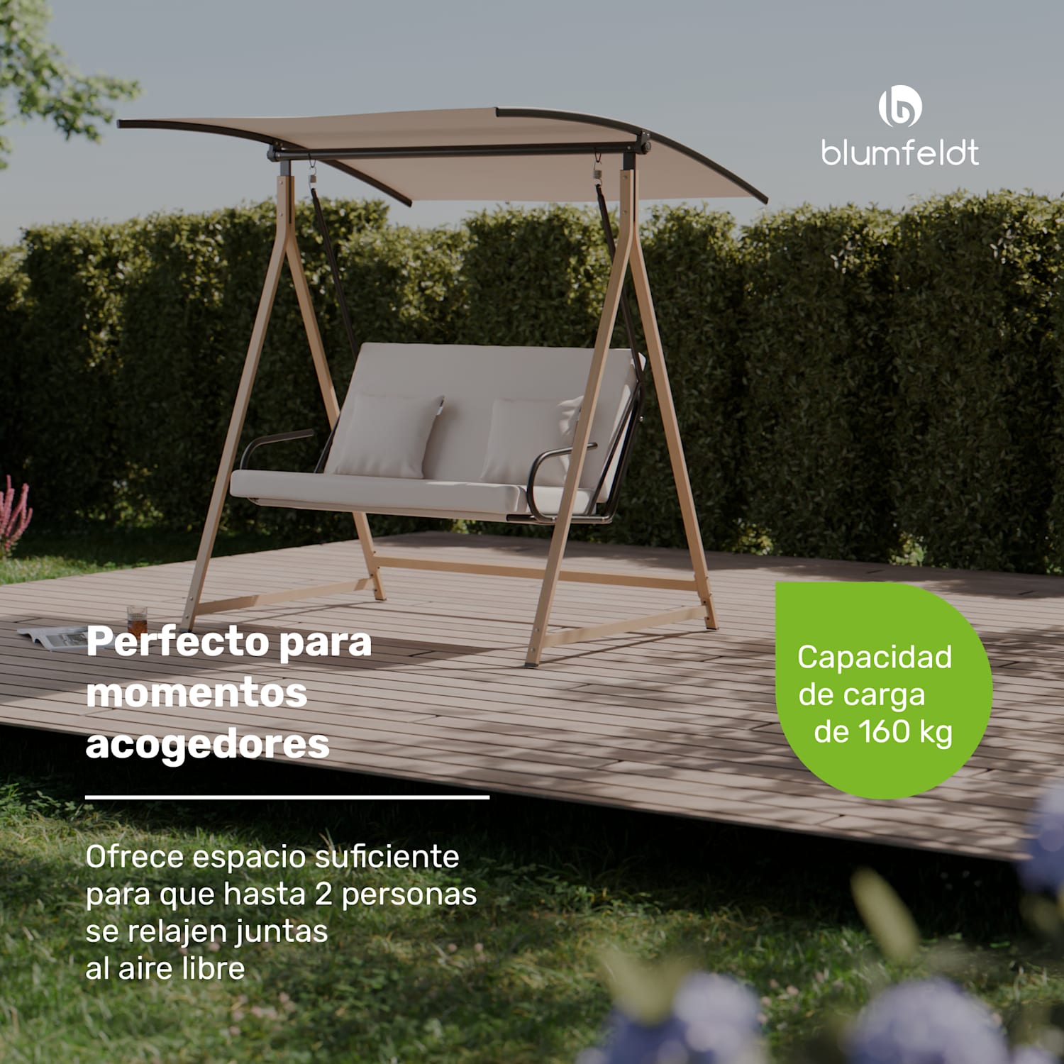 ZenGrove balancín 2 plazas ajustable individualmente acero con recubrimiento en polvo resistente a la intemperie 