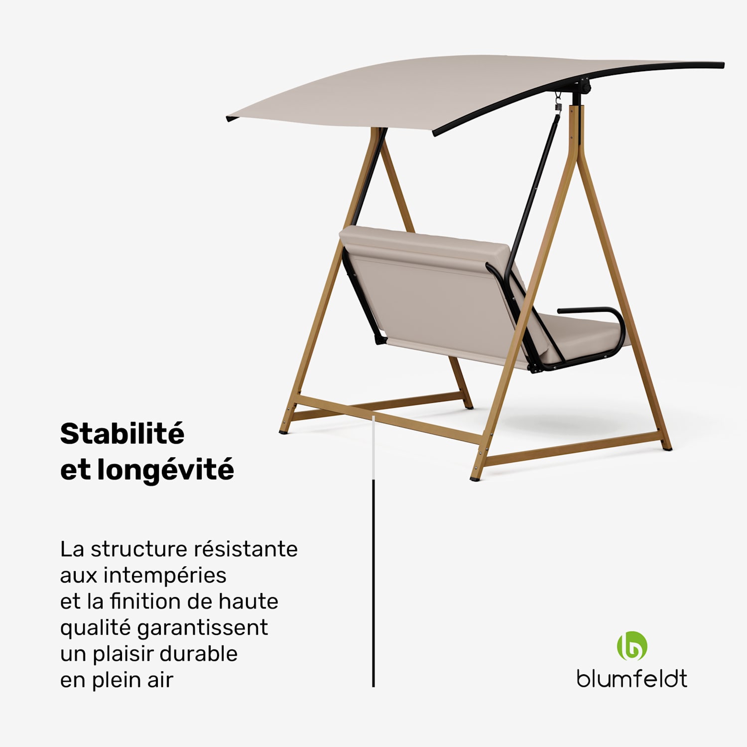 ZenGrove Balançoire hollywoodienne 2 places réglable individuellement Acier thermolaqué résistant aux intempéries 