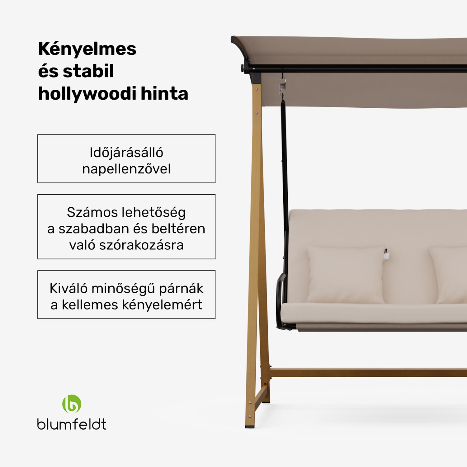 ZenGrove, hollywoodi hinta, 2 üléses, egyénileg állítható, porszórt acél, időjárásálló 