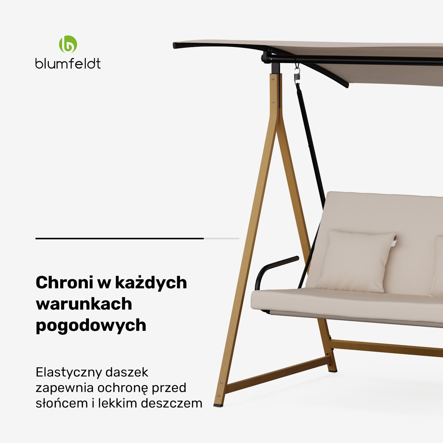 ZenGrove, huśtawka ogrodowa Hollywood, 2-osobowa, regulowana indywidualnie, stal malowana proszkowo, odporna na warunki atmosferyczne 