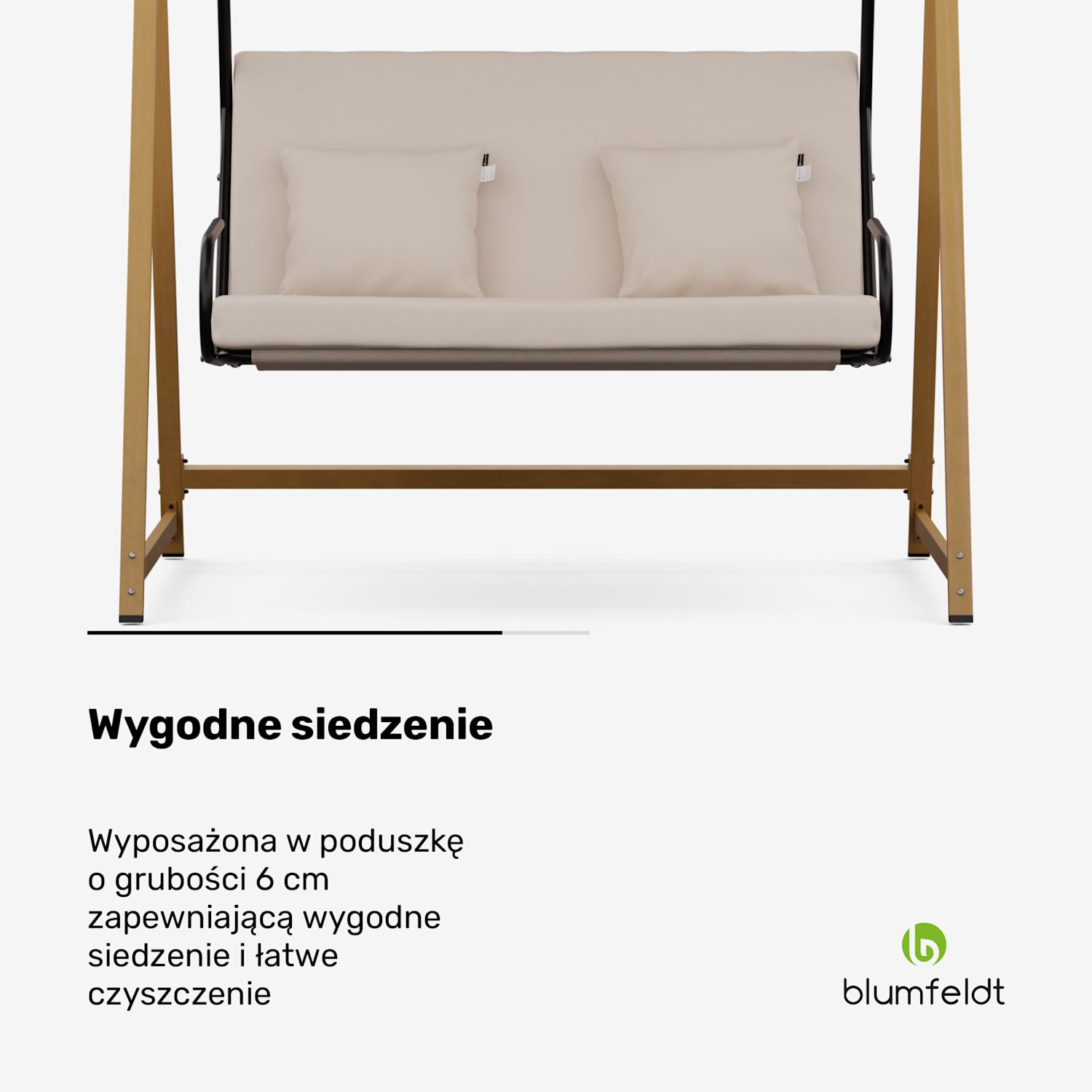 ZenGrove, huśtawka ogrodowa Hollywood, 2-osobowa, regulowana indywidualnie, stal malowana proszkowo, odporna na warunki atmosferyczne 