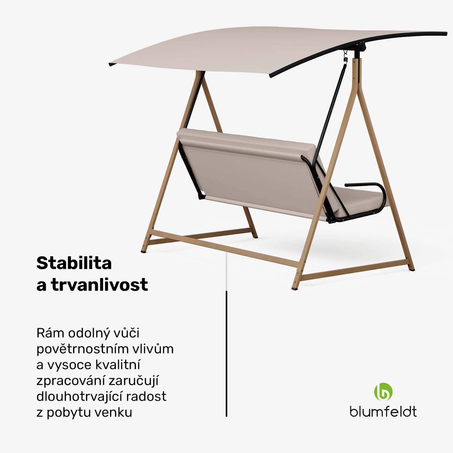 ZenGrove, hollywoodská houpačka, 3místná, individuálně nastavitelná, práškově lakovaná ocel, odolná proti povětrnostním vlivům 