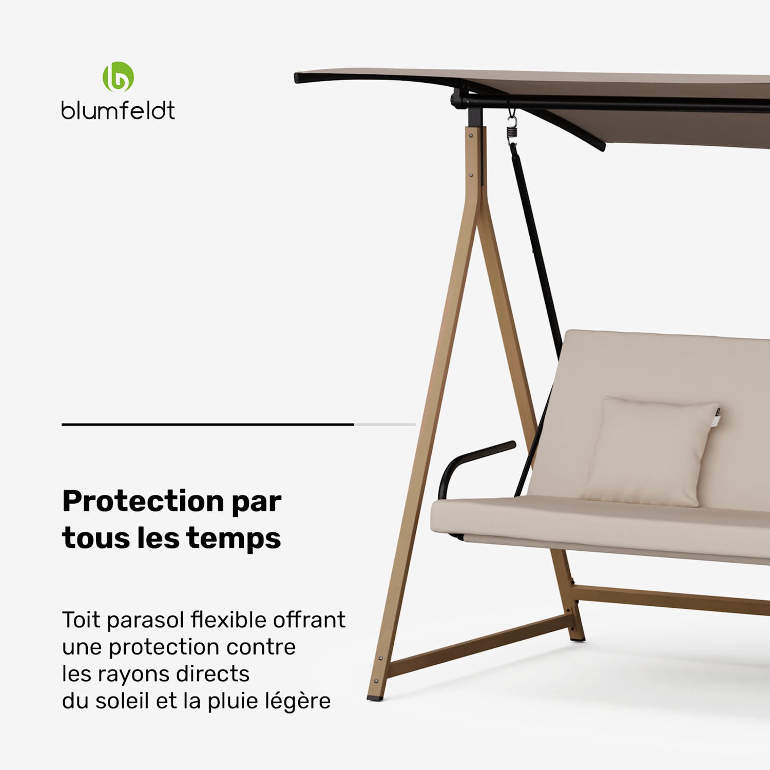 ZenGrove Balançoire hollywoodienne 3 places réglable individuellement Acier thermolaqué résistant aux intempéries 