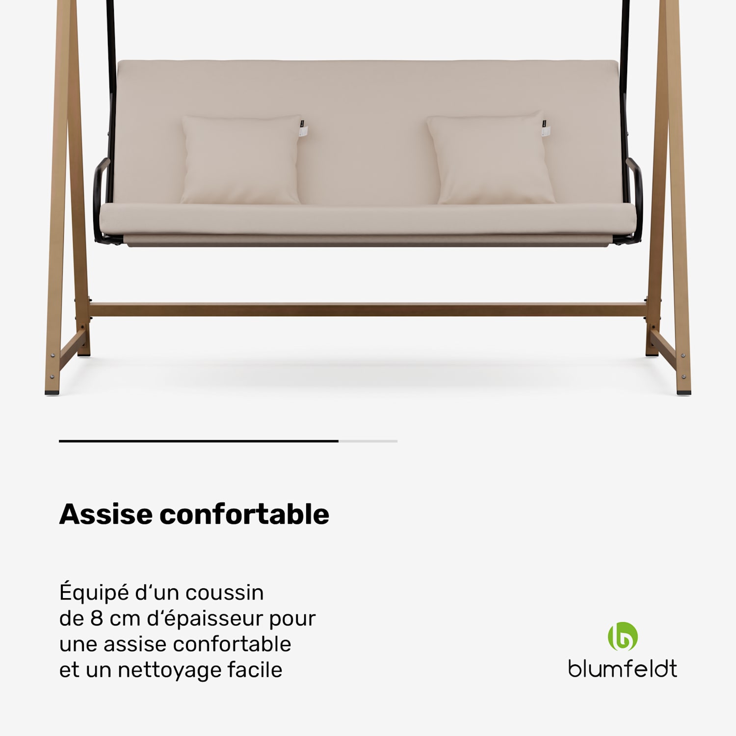 ZenGrove Balançoire hollywoodienne 3 places réglable individuellement Acier thermolaqué résistant aux intempéries 