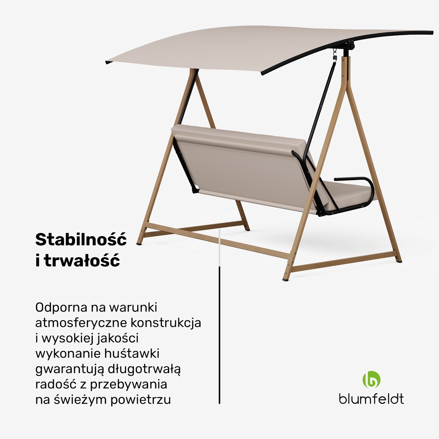 ZenGrove, huśtawka ogrodowa Hollywood, 3-osobowa, regulowana indywidualnie, stal malowana proszkowo, odporna na warunki atmosferyczne 