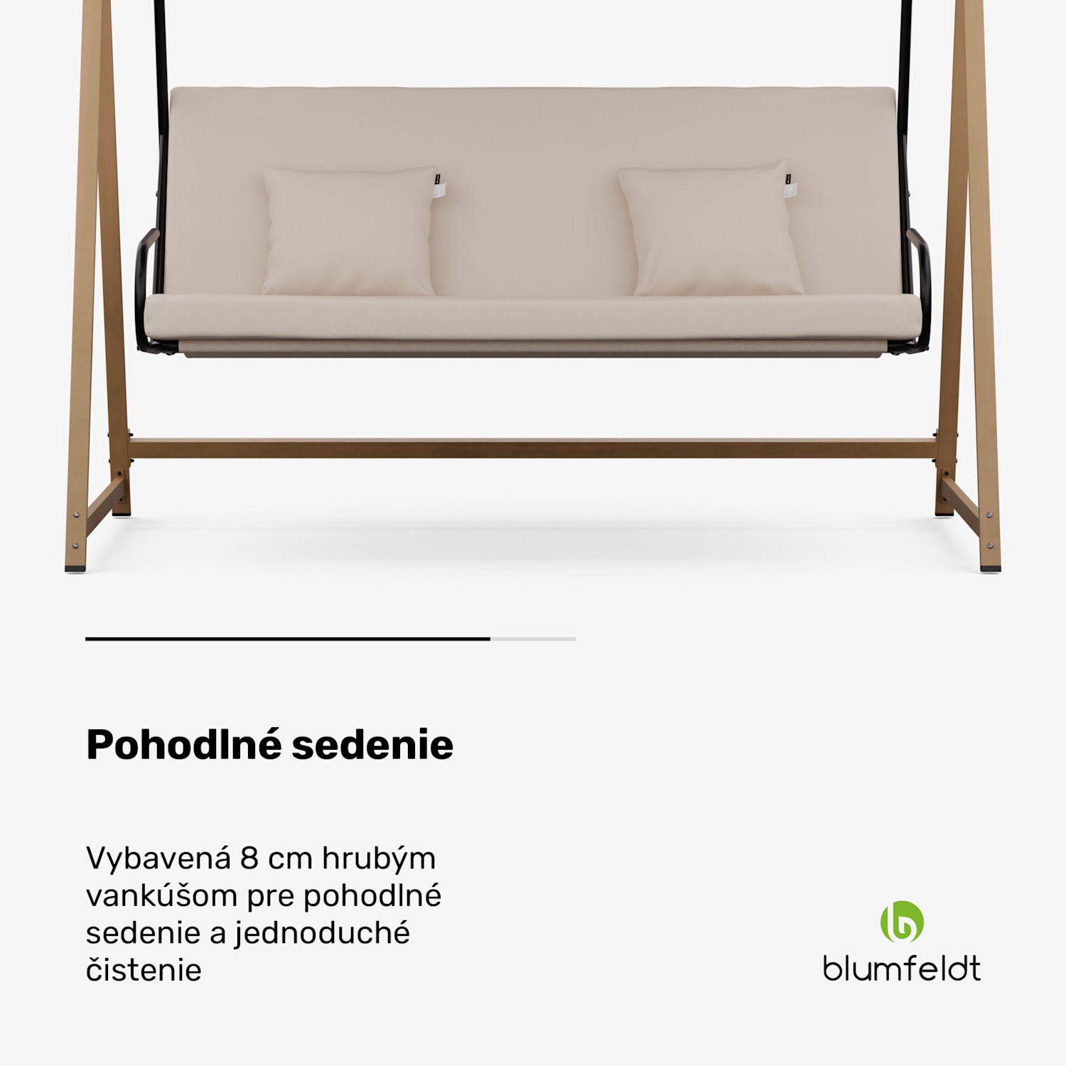 ZenGrove, hollywoodska hojdačka, 3-miestna, individuálne nastaviteľná, oceľ s práškovou povrchovou úpravou, odolná voči poveternostným vplyvom 