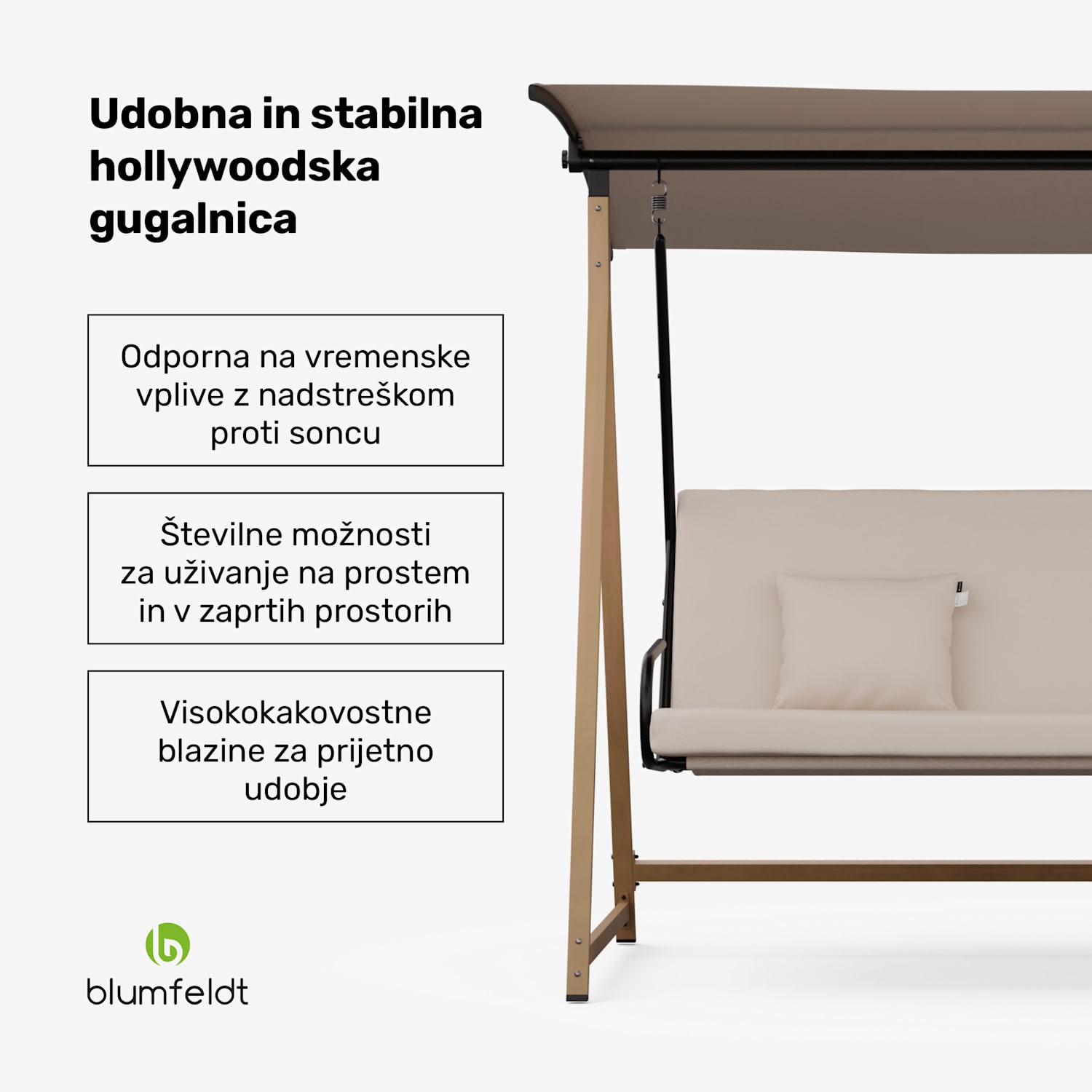 ZenGrove, hollywoodska gugalnica, 3-sedežna, individualno nastavljiva, prašno lakirano jeklo, odporna na vremenske vplive 