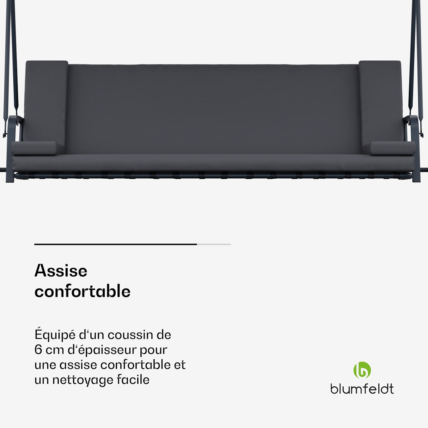 LuxeLounge Balançoire hollywoodienne 3 places réglable individuellement Acier thermolaqué résistant aux intempéries 