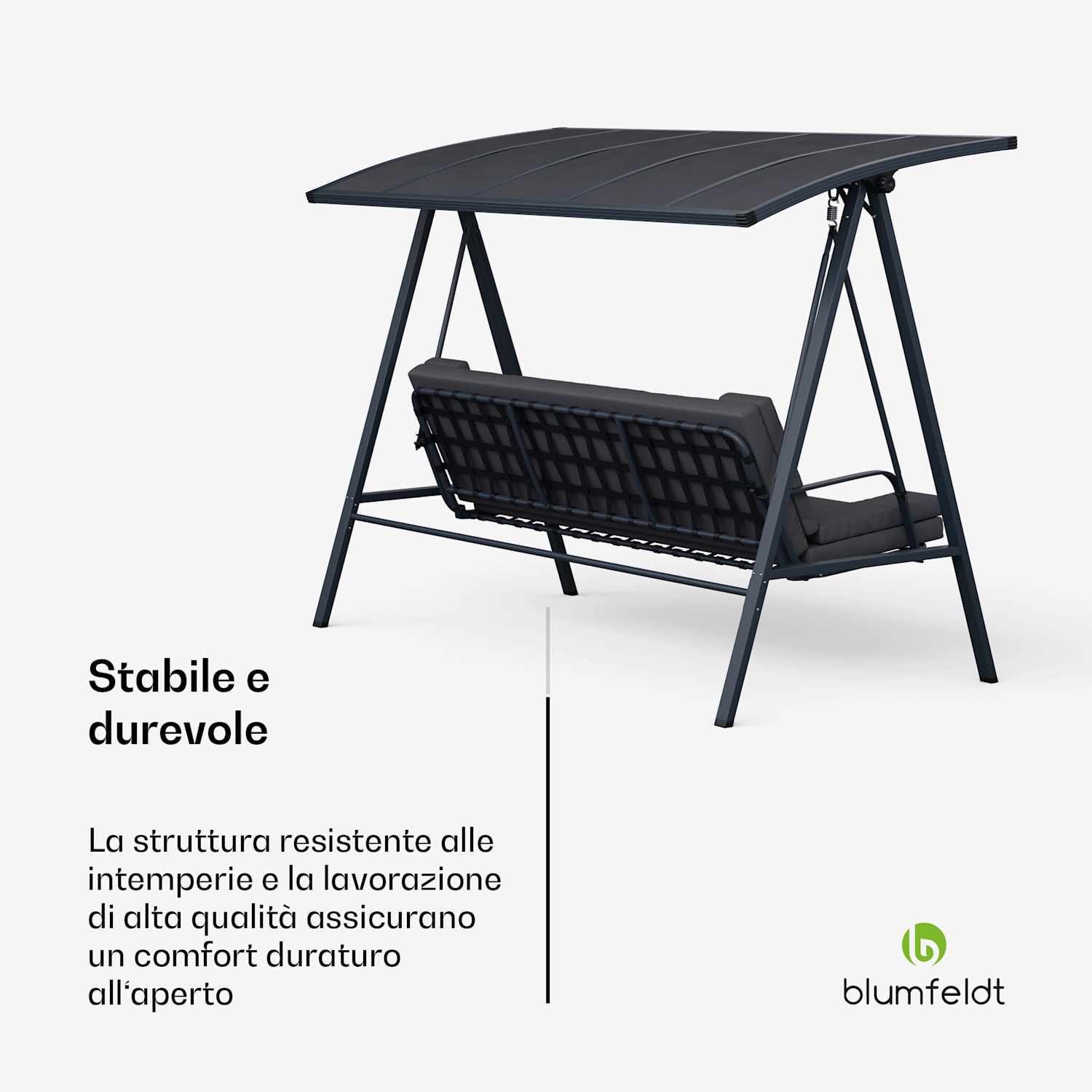 LuxeLounge - Dondolo Hollywood, 3 posti, regolabile individualmente, verniciato a polvere, resistente alle intemperie 