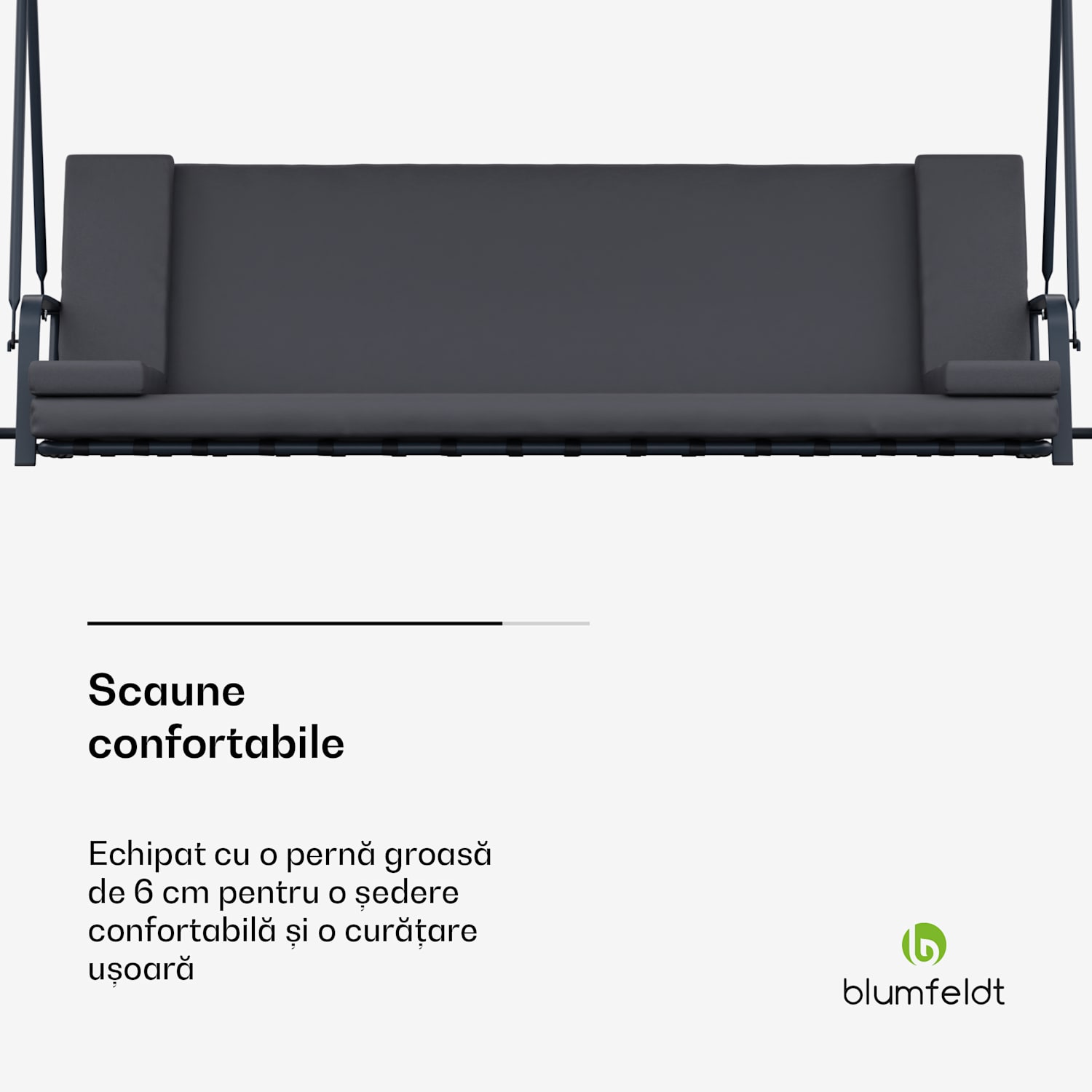 LuxeLounge, leagăn în stil Hollywood, cu 3 locuri, reglabil individual, oțel acoperit cu pulbere, rezistent la intemperii 