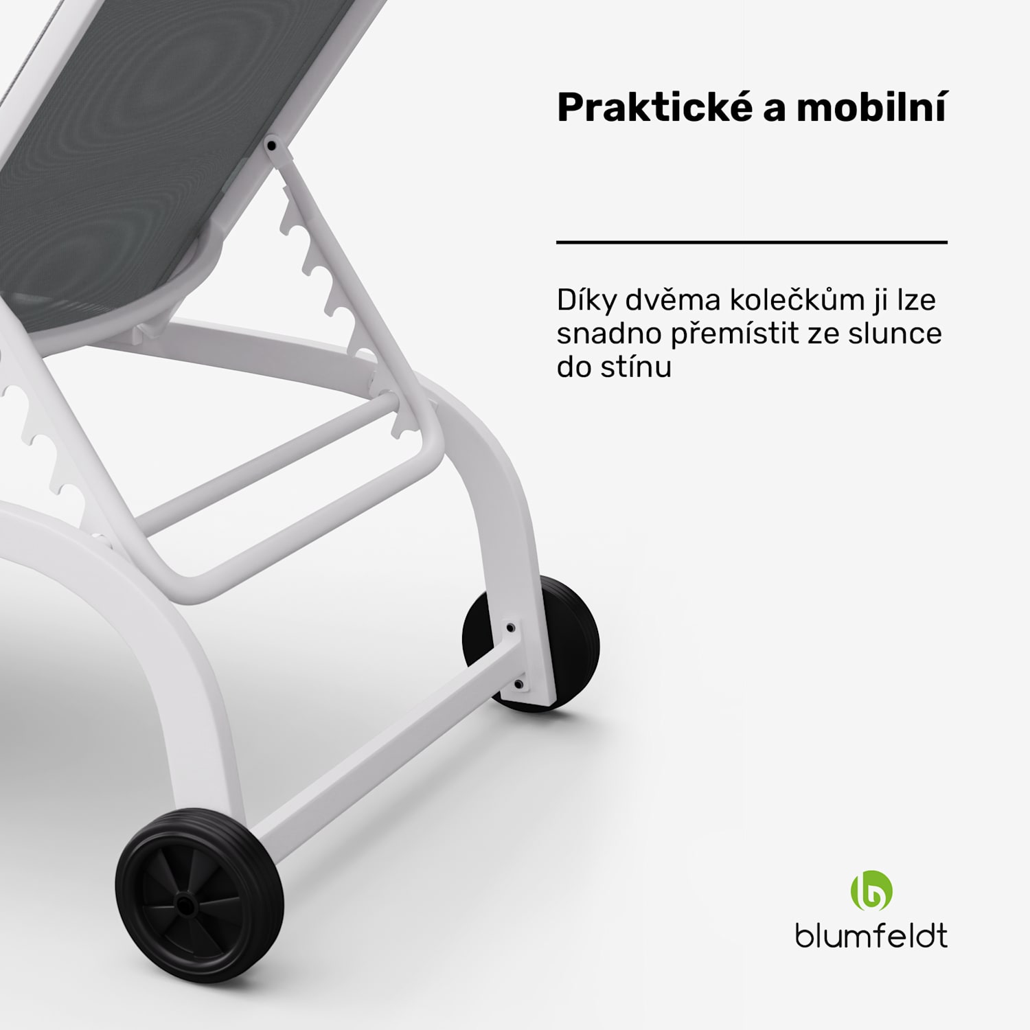 Lounger Limala XXL, lehátko, nosnost 160 kg, 5stupňové polohovatelné opěradlo, kolečka 