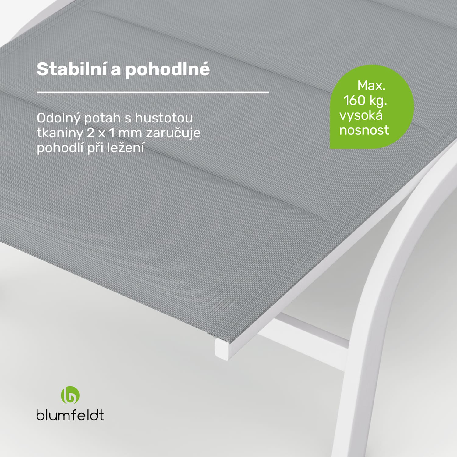Lounger Limala XXL, lehátko, nosnost 160 kg, 5stupňové polohovatelné opěradlo, kolečka 