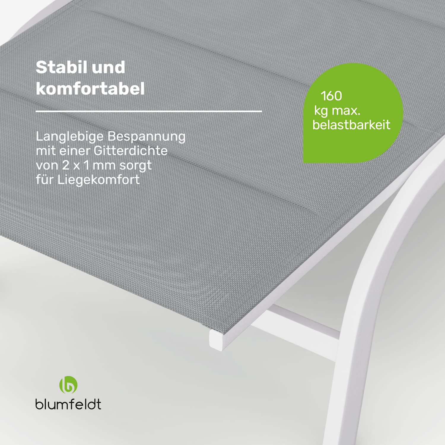Lounger Limala XXL Sonnenliege 160 kg Traglast 5-stufig einstellbare Rückenlehne Rollen 