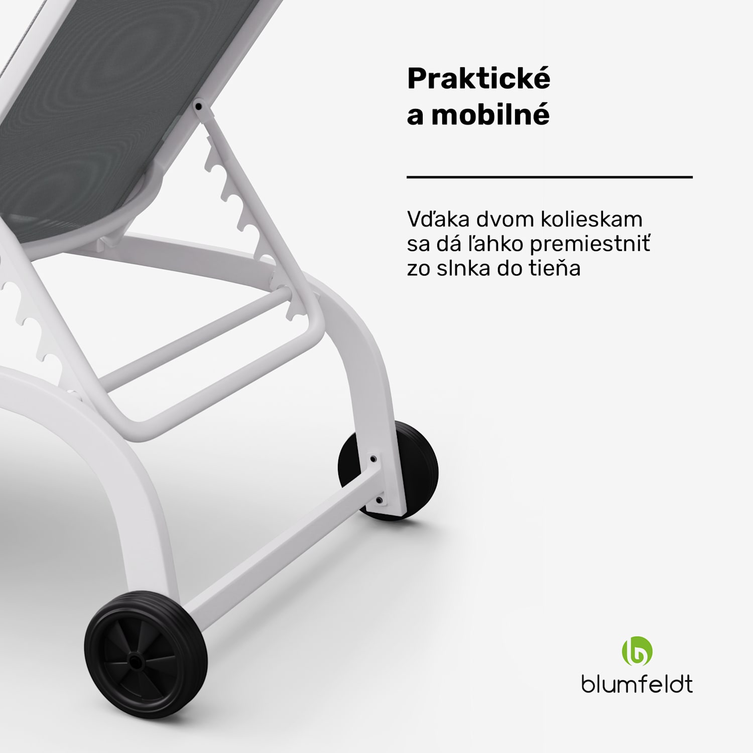 Lounger Limala XXL, lehátko, nosnosť 160 kg, 5-stupňovo nastaviteľné operadlo, kolieska 