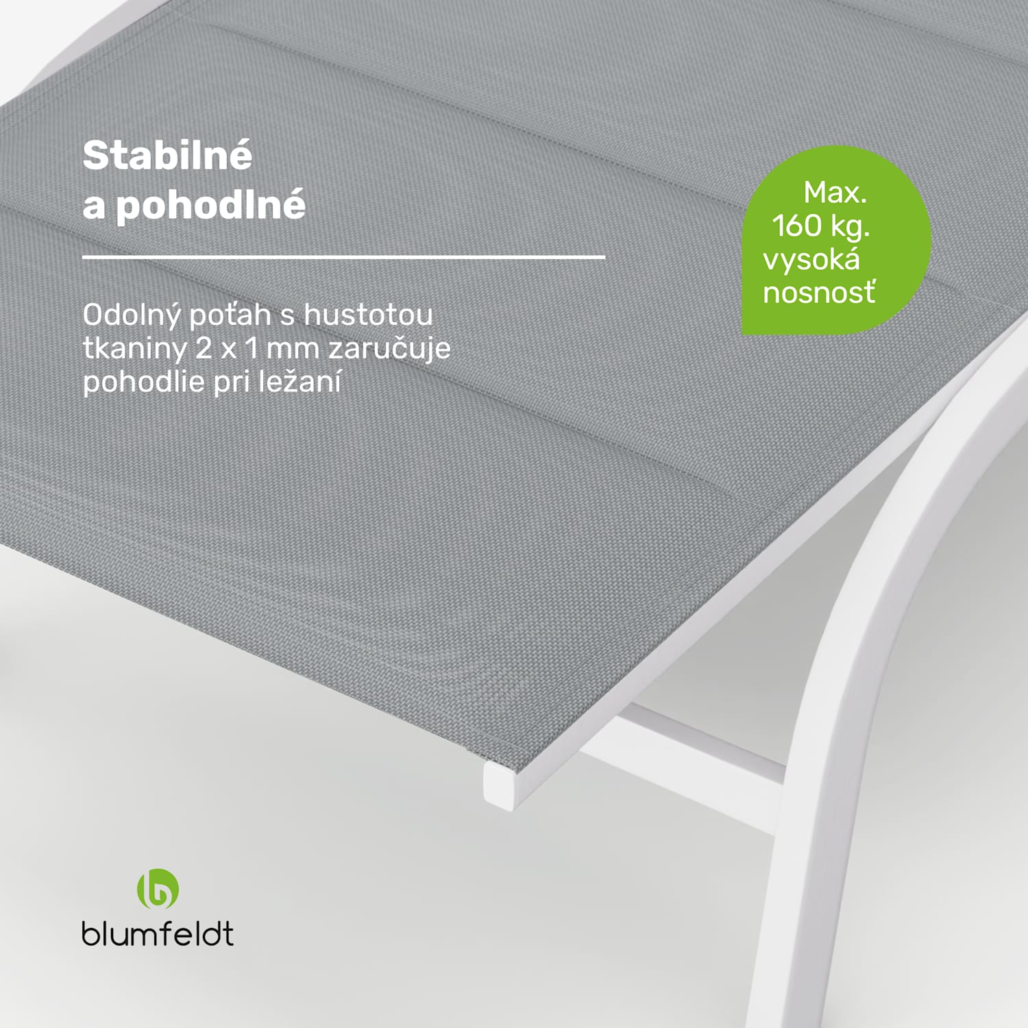 Lounger Limala XXL, lehátko, nosnosť 160 kg, 5-stupňovo nastaviteľné operadlo, kolieska 