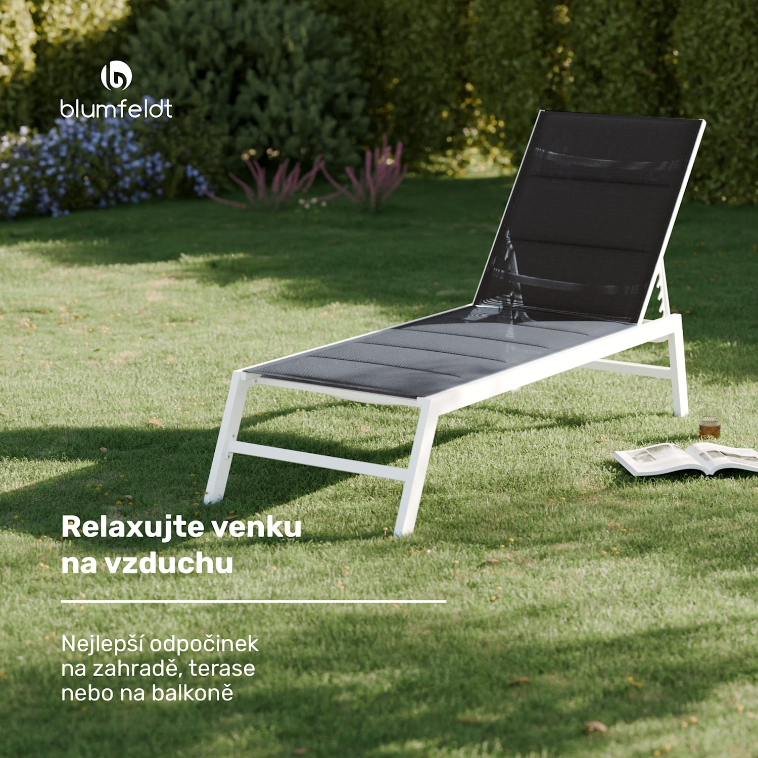 Lounger Renazzo XXL, lehátko, nosnost 160 kg, 5stupňové nastavení, vodoodpudivé 