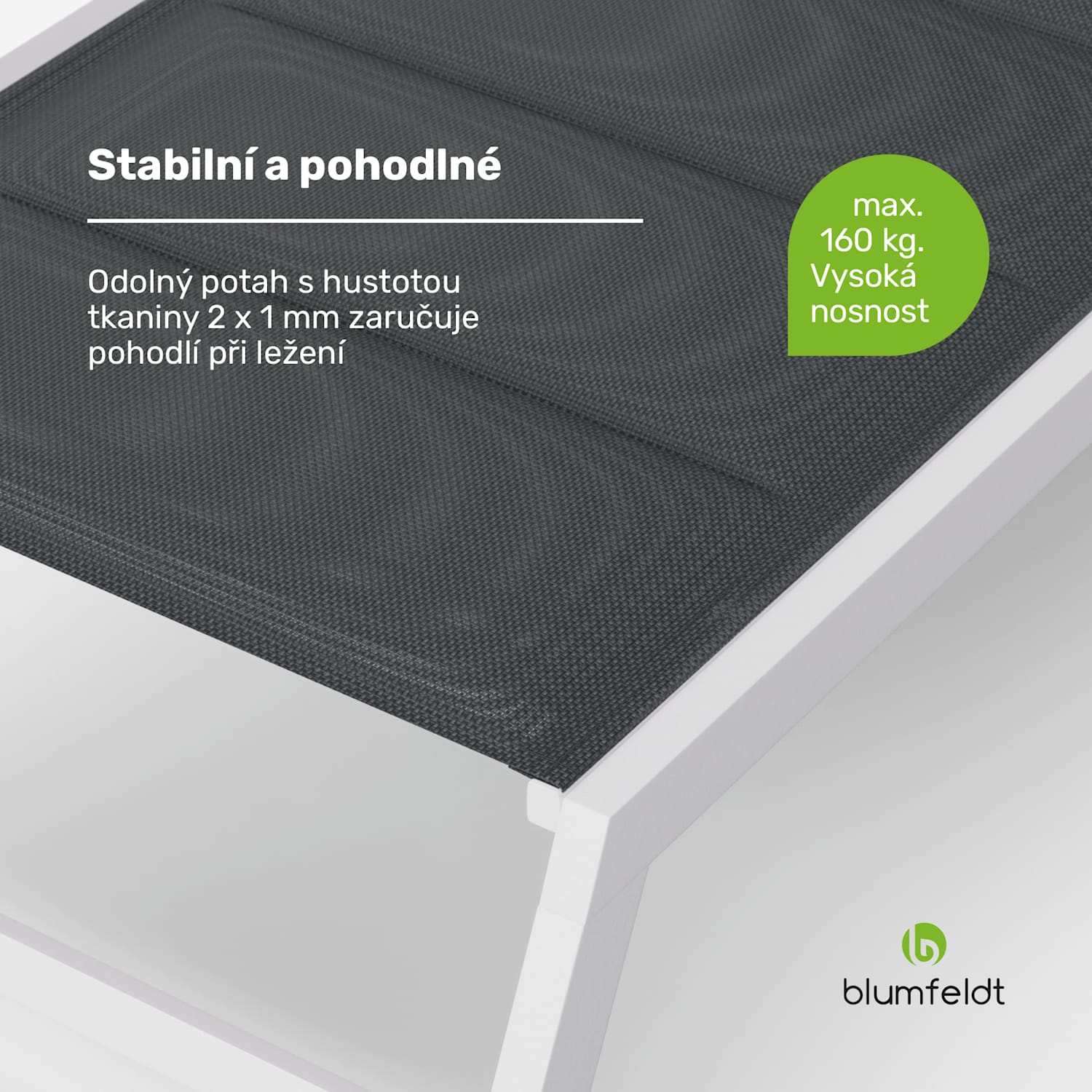 Lounger Renazzo XXL, lehátko, nosnost 160 kg, 5stupňové nastavení, vodoodpudivé 