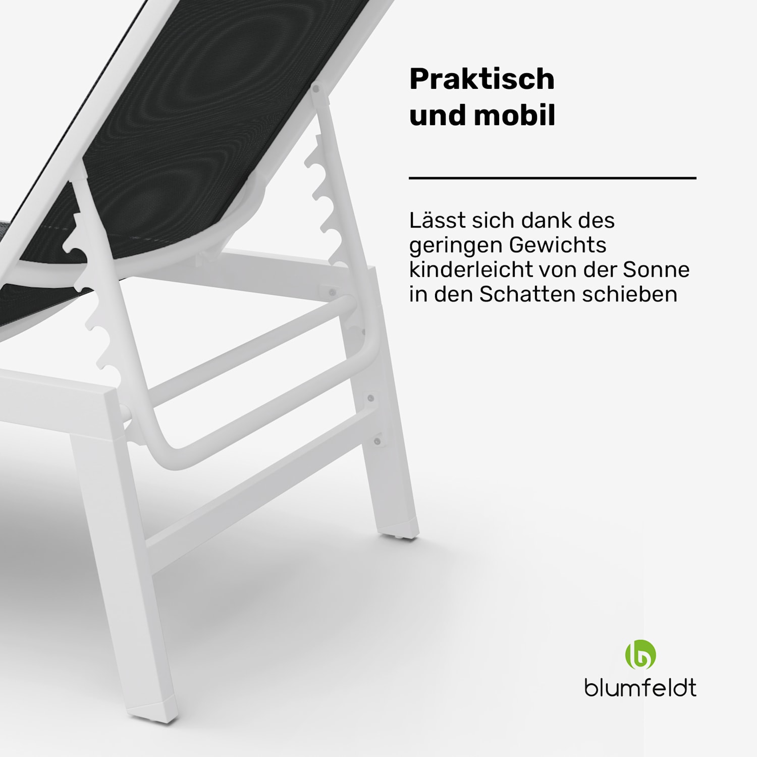 Lounger Renazzo XXL Liegestuhl 160 kg Traglast 5-Stufen wasserabweisend 