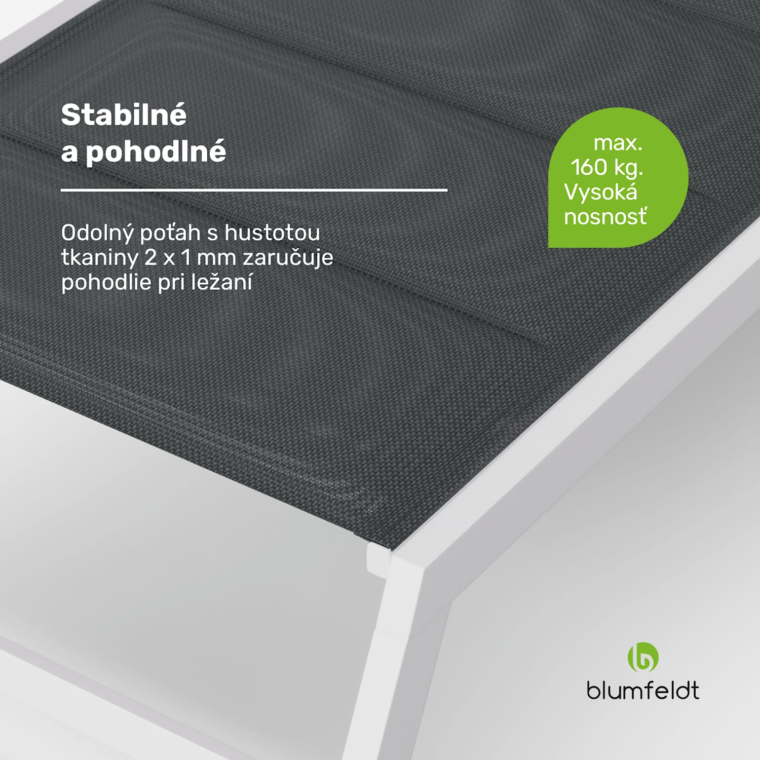 Lounger Renazzo XXL, lehátko, nosnosť 160 kg, 5-stupňové nastavenie, vodoodpudivé 