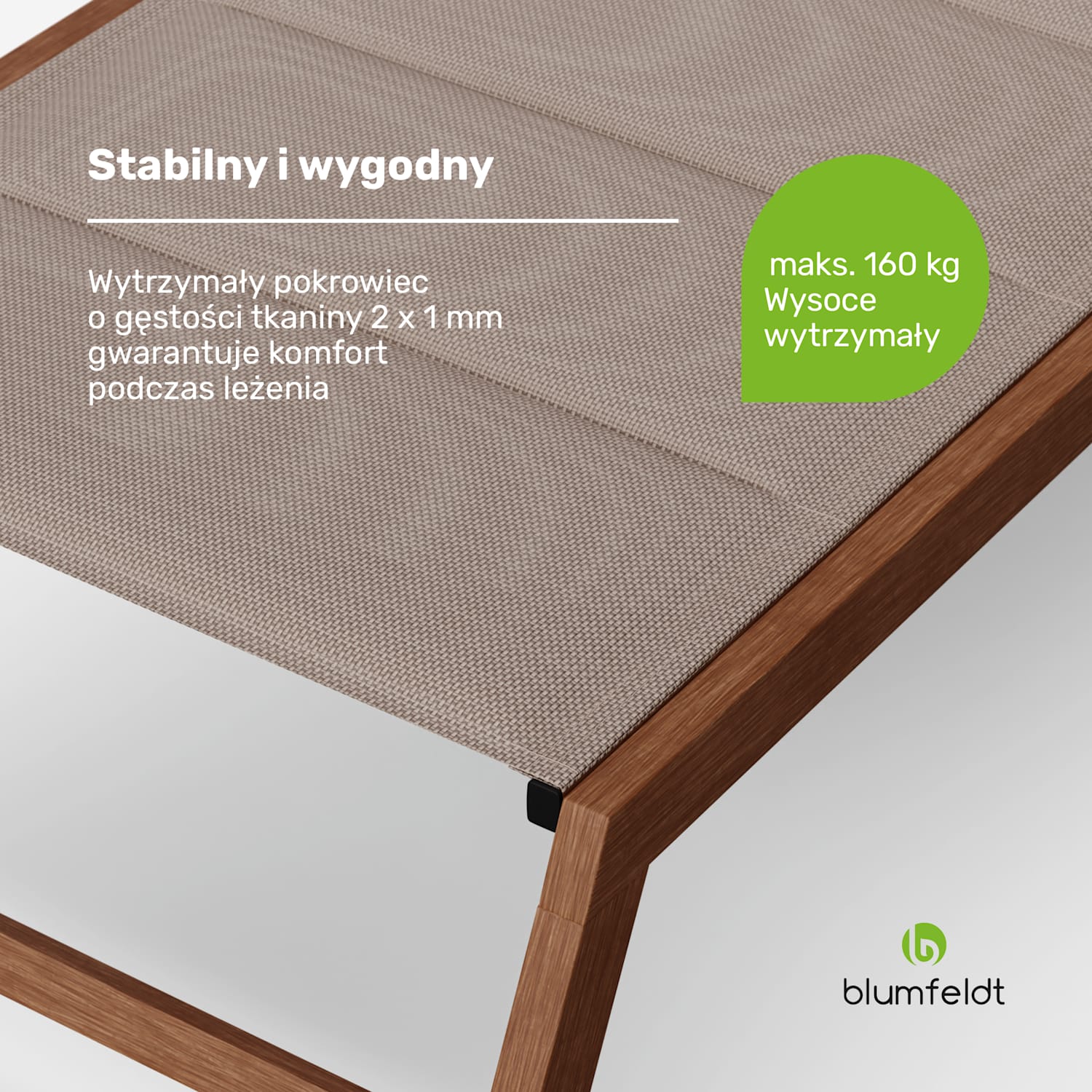 Lounger Renazzo, leżak ogrodowy, maks. 160 kg, 5-stopniowa regulacja, wodoodporny 