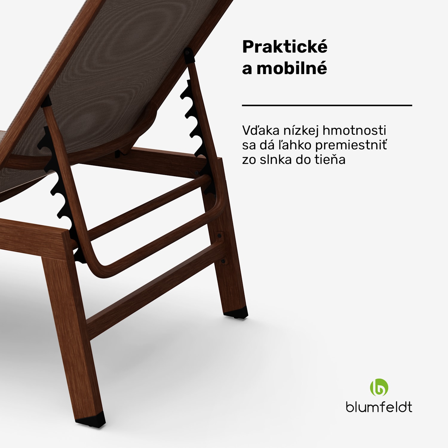 Lounger Renazzo, lehátko, nosnosť 160 kg, 5-stupňové nastavenie, vodoodpudivé, jednoduché čistenie 