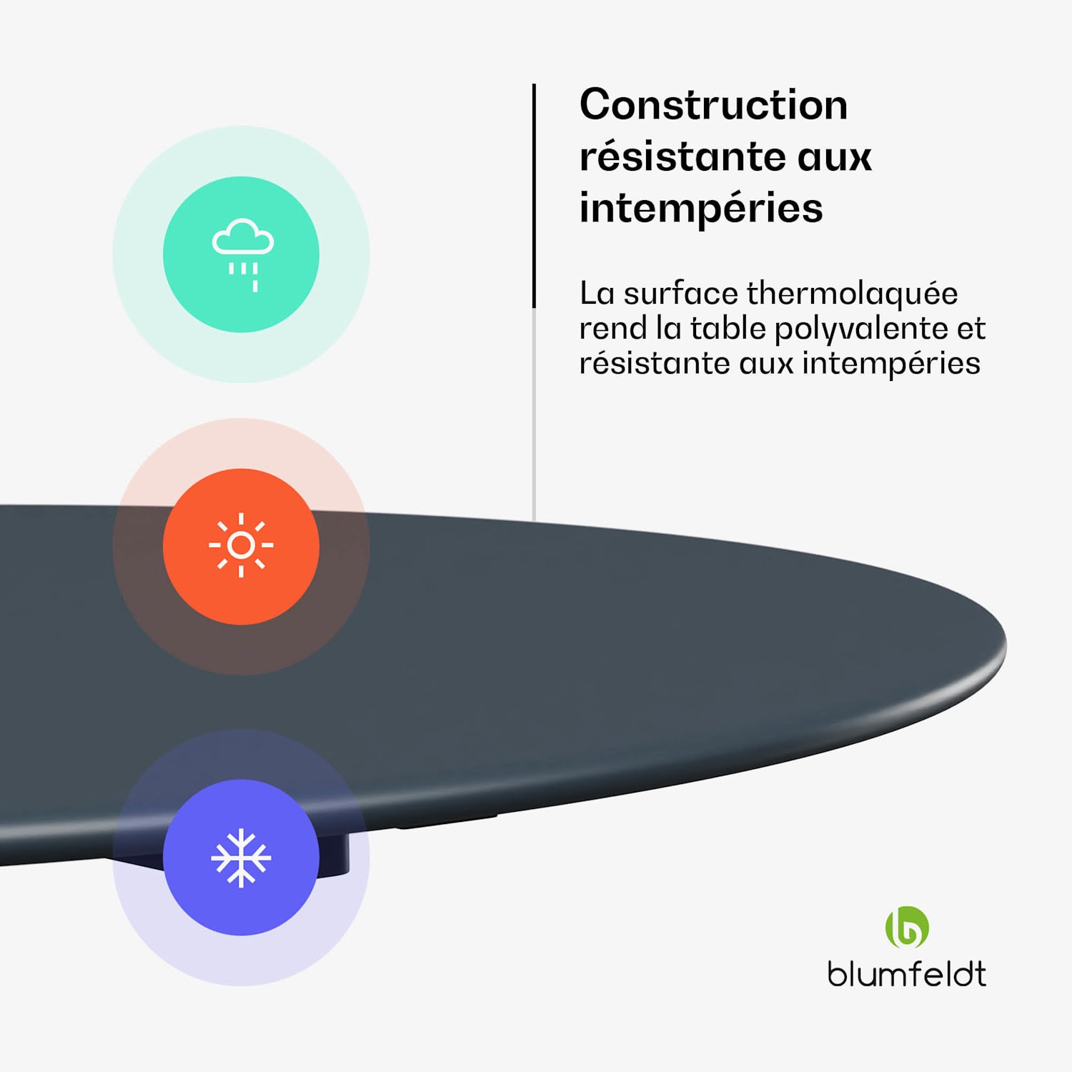UrbanEdge Table de bistrot | Table haute | 60 cm | pliante | thermolaquée | résistant aux intempéries 