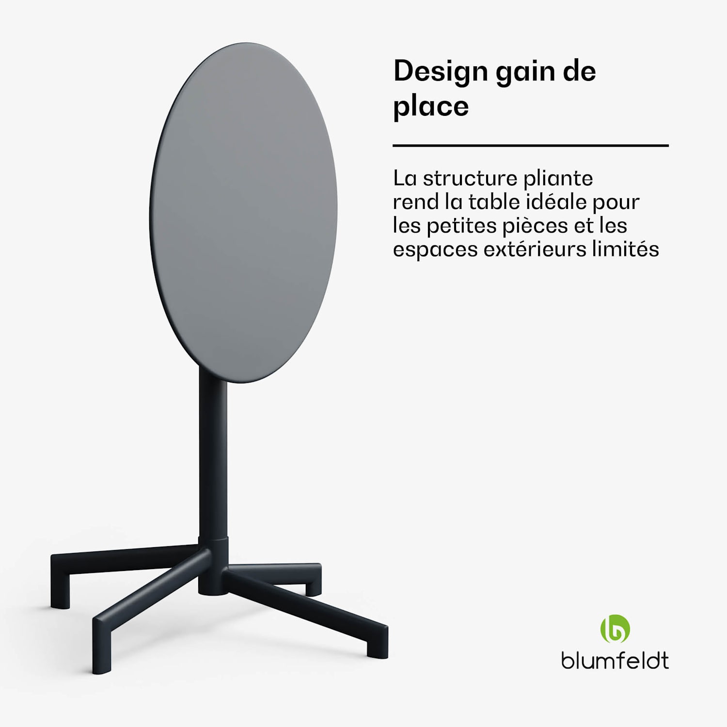 UrbanEdge Table de bistrot | Table haute | 60 cm | pliante | thermolaquée | résistant aux intempéries 