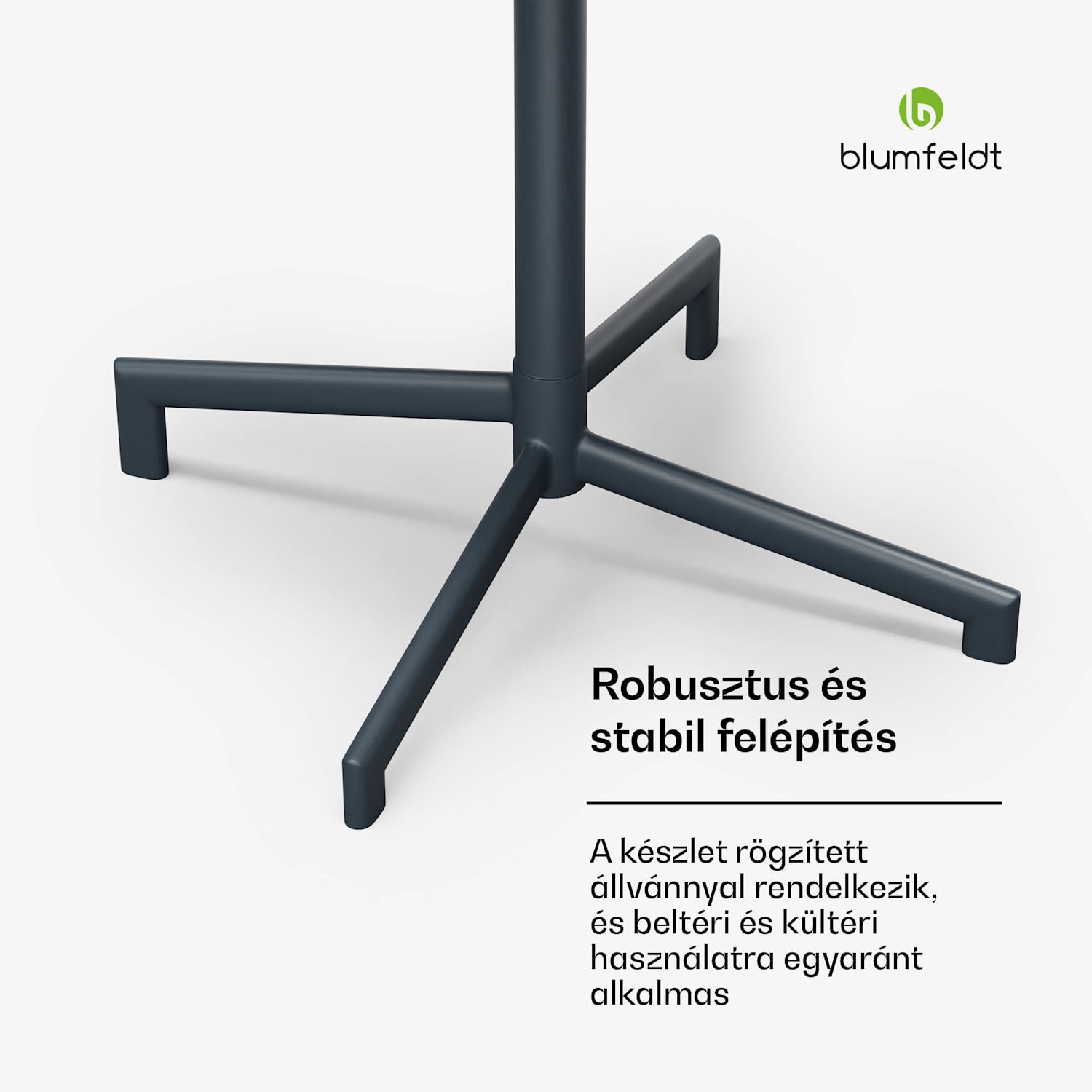 UrbanEdge bisztró asztal, bárasztal, 60 cm, összecsukható, porfestett, időjárásálló 