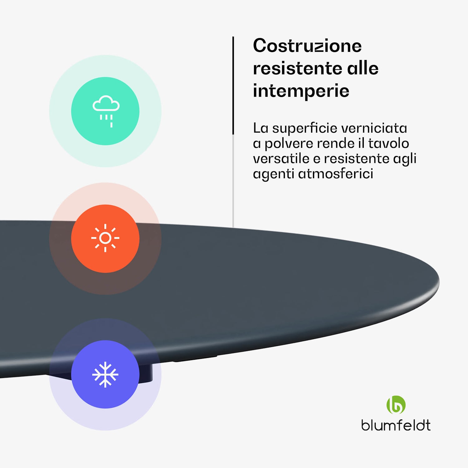 UrbanEdge - Tavolo da bistrot | Tavolino alto | 60 cm | Pieghevole | Verniciato a polvere | Resistente alle intemperie