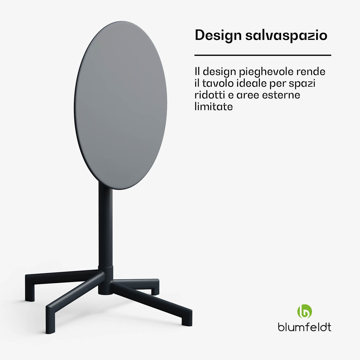UrbanEdge - Tavolo da bistrot | Tavolino alto | 60 cm | Pieghevole | Verniciato a polvere | Resistente alle intemperie
