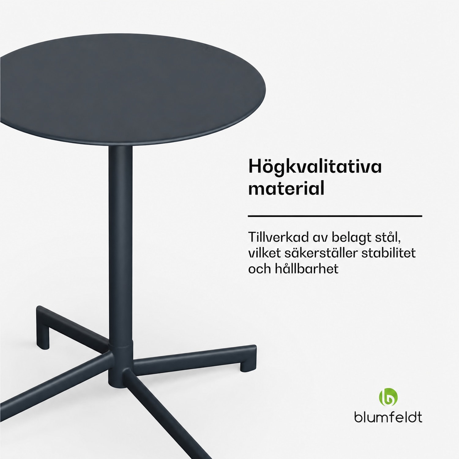 UrbanEdge bistrotbord | ståbord | 60 cm | hopfällbart | pulverlackerat | väderbeständigt 