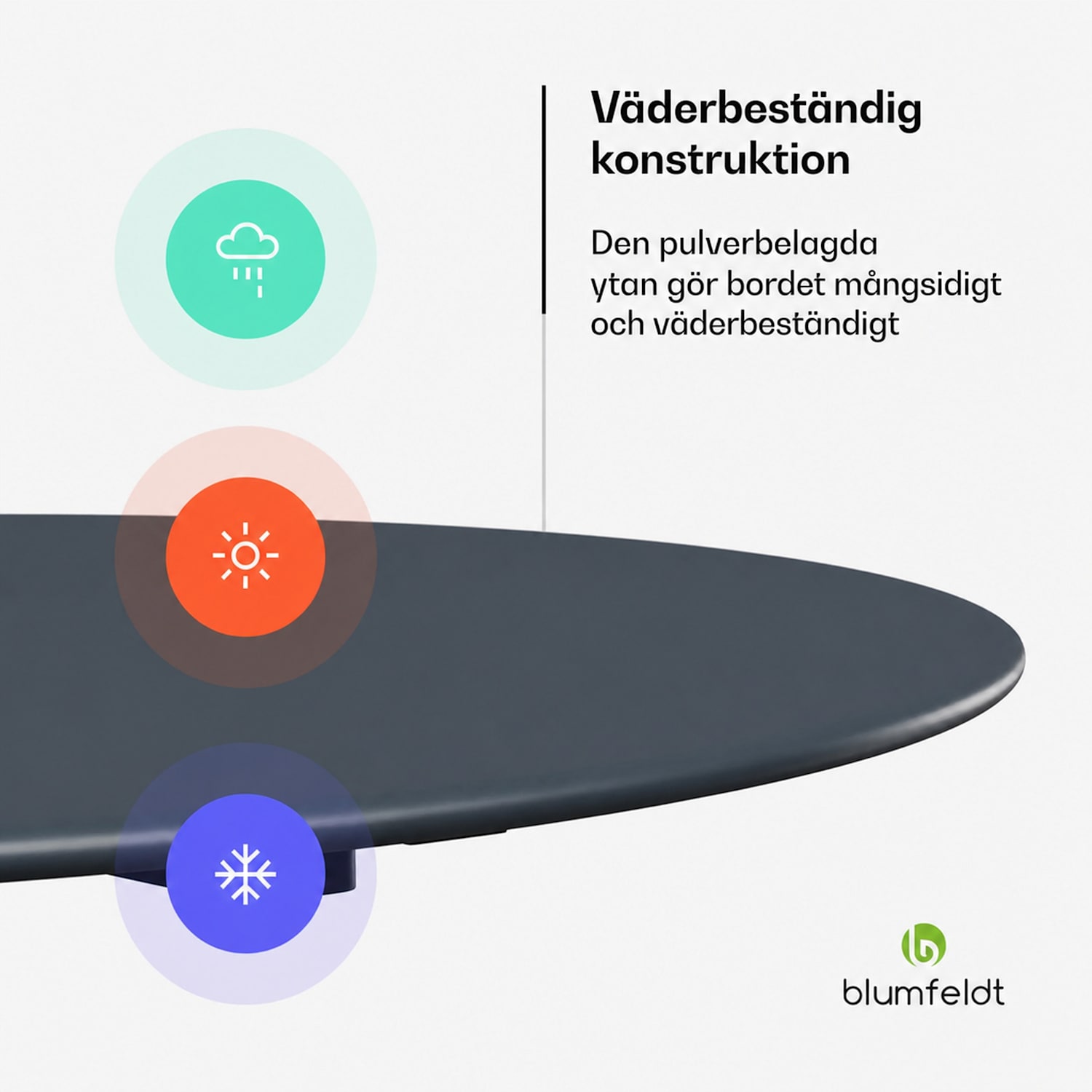 UrbanEdge bistrotbord | ståbord | 60 cm | hopfällbart | pulverlackerat | väderbeständigt 