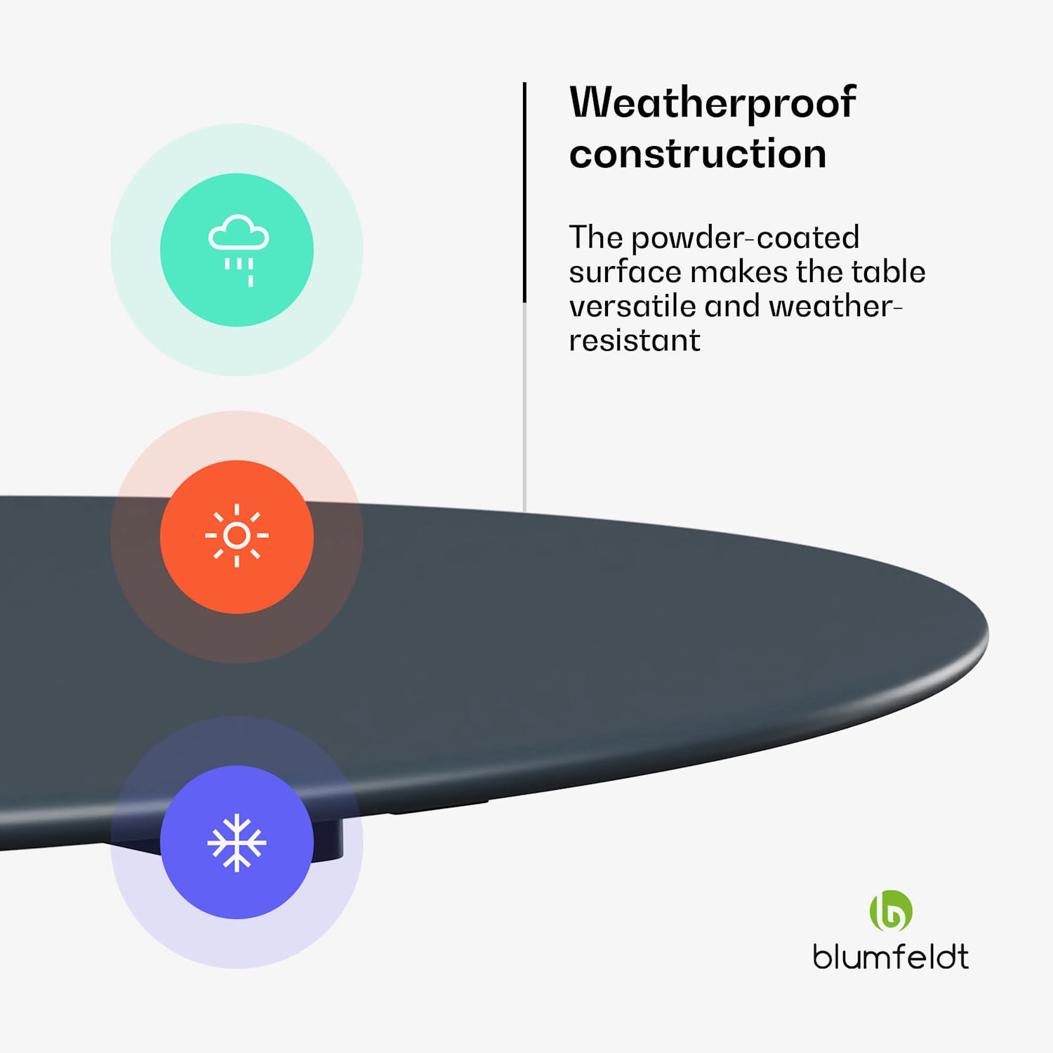 Mesa bistrô UrbanEdge | mesa alta | 60 cm | dobrável | com revestimento em pó | impermeável  
