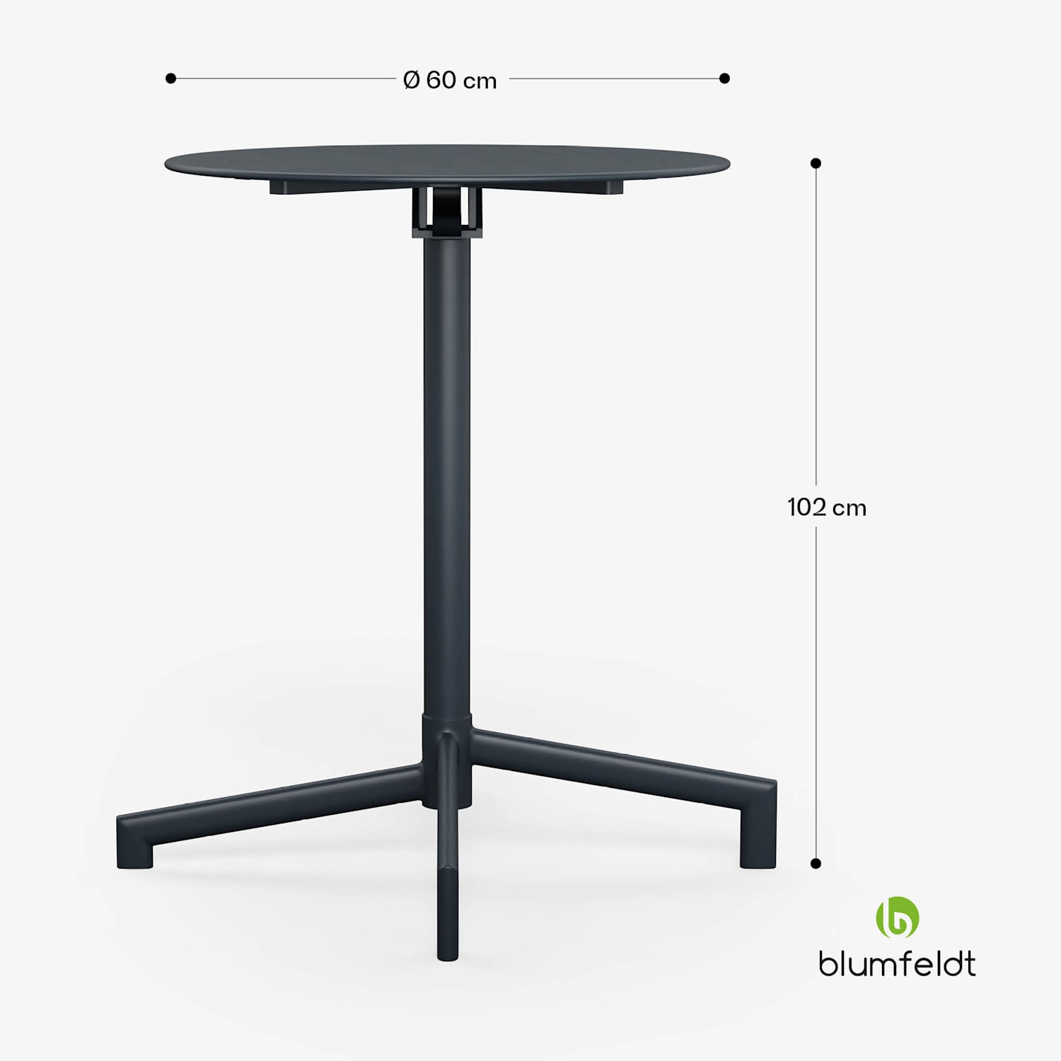 UrbanEdge - Tavolo da bistrot | Tavolino alto | 60 cm | Pieghevole | Verniciato a polvere | Resistente alle intemperie