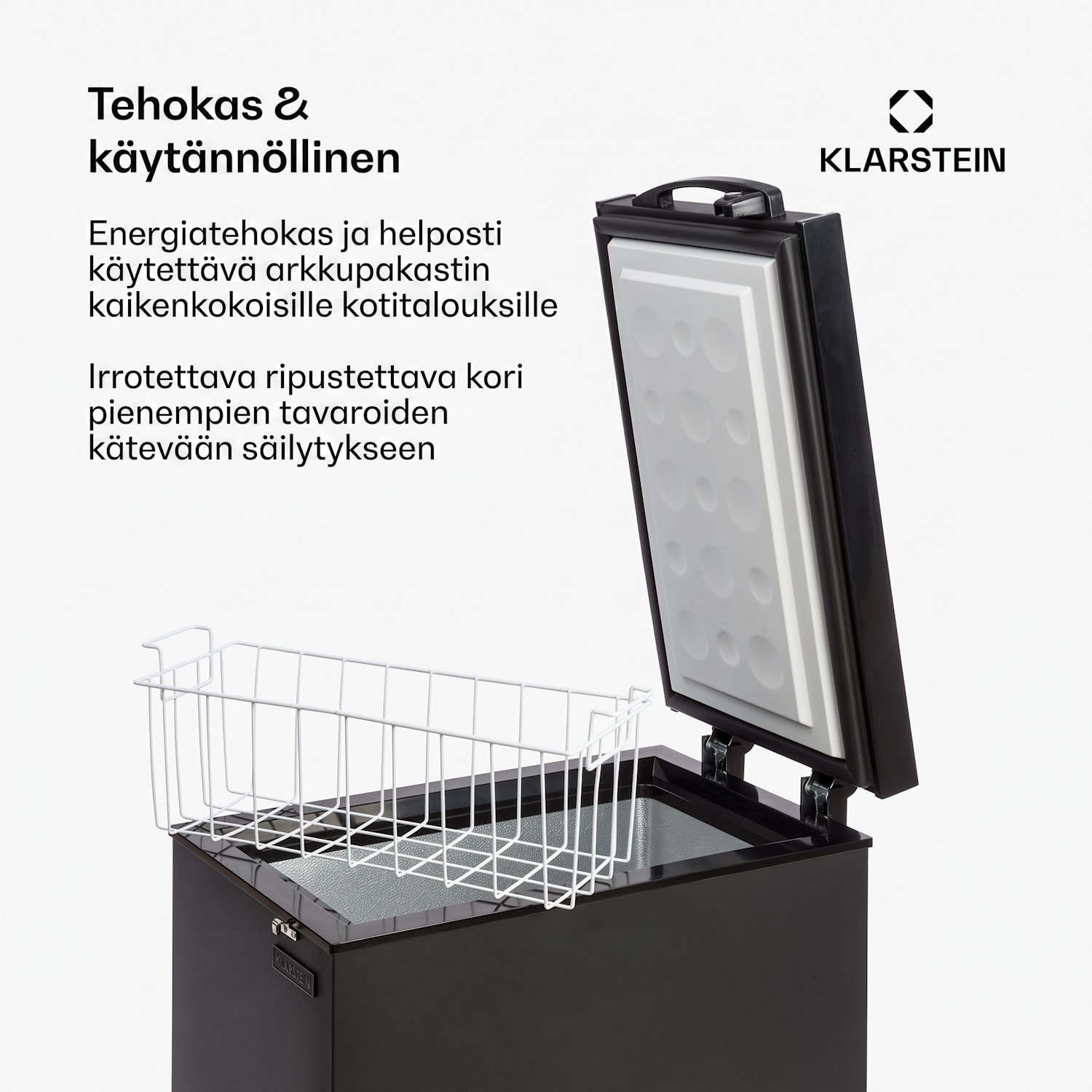 Iceblokk 50 -pakastearkku vapaasti seisova 51 litraa kori lukittava 51 L | Musta