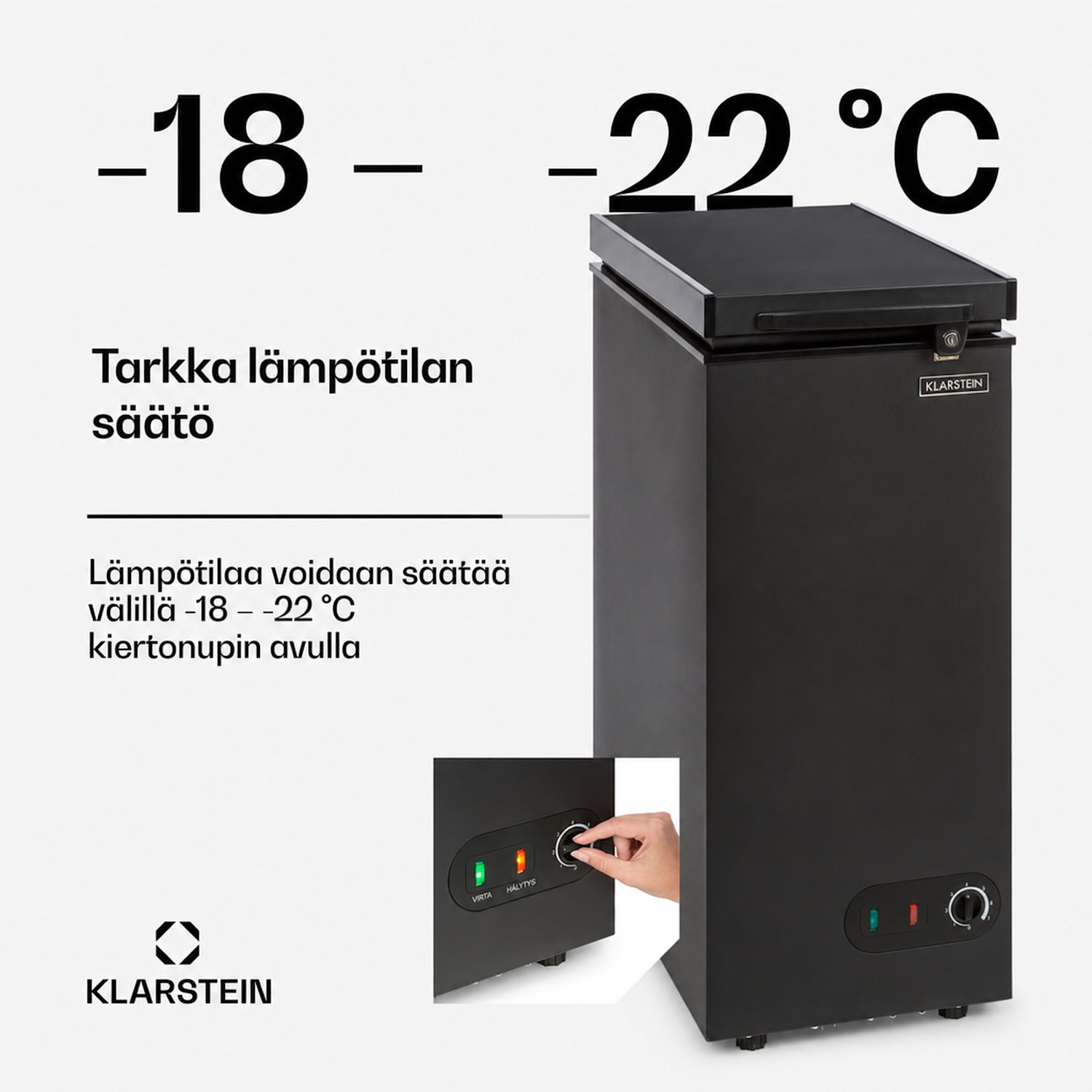 Iceblokk 50 -pakastearkku vapaasti seisova 51 litraa kori lukittava 51 L | Musta