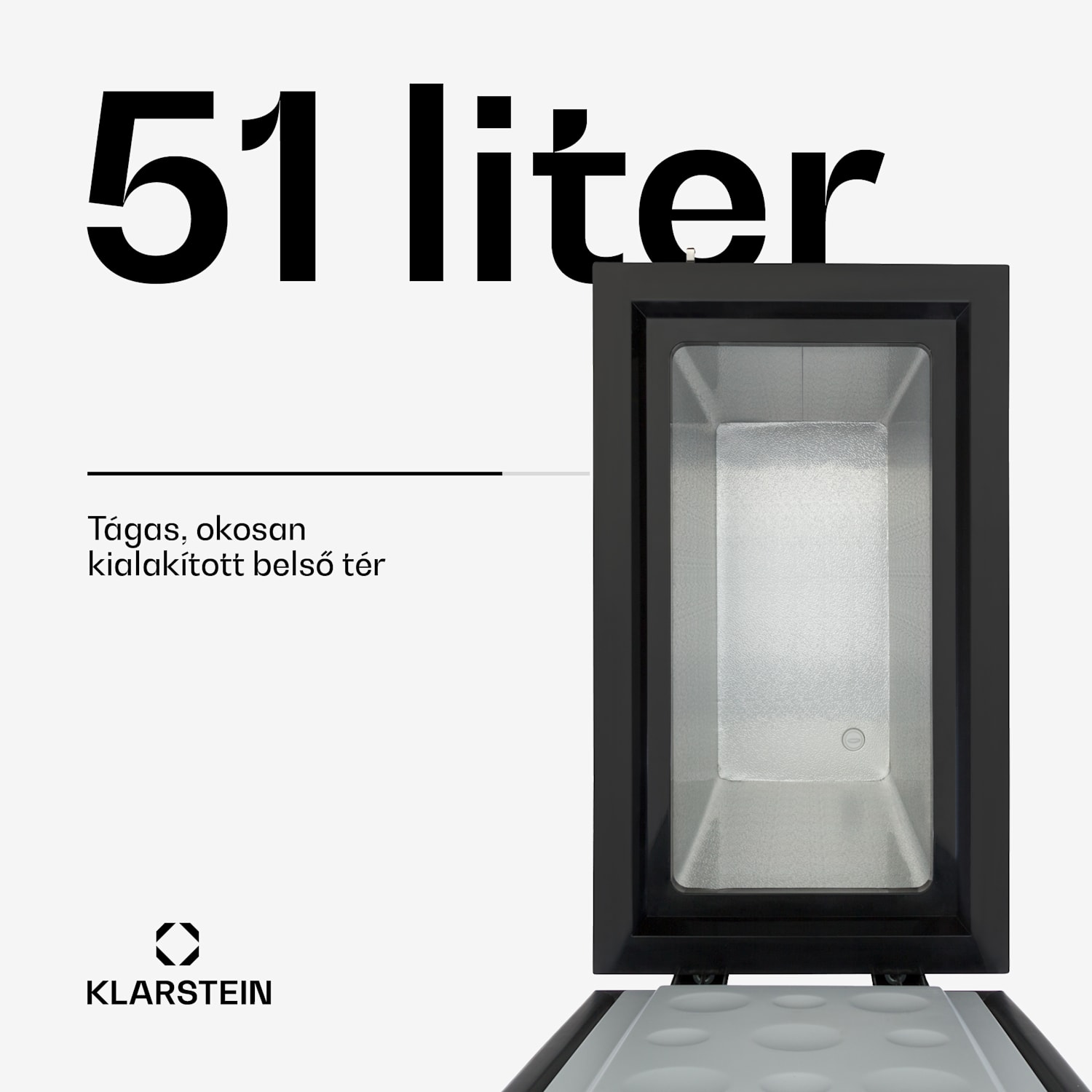 Iceblokk 51, fagyasztódoboz, szabadon álló, 51 l, zárható, E energiahatékonysági osztály, fekete 50 liter | Fekete