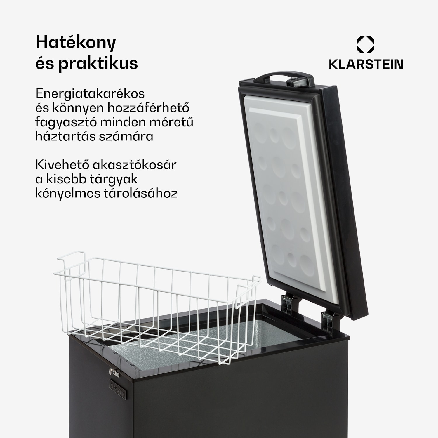 Iceblokk 51, fagyasztódoboz, szabadon álló, 51 l, zárható, E energiahatékonysági osztály, fekete 50 liter | Fekete