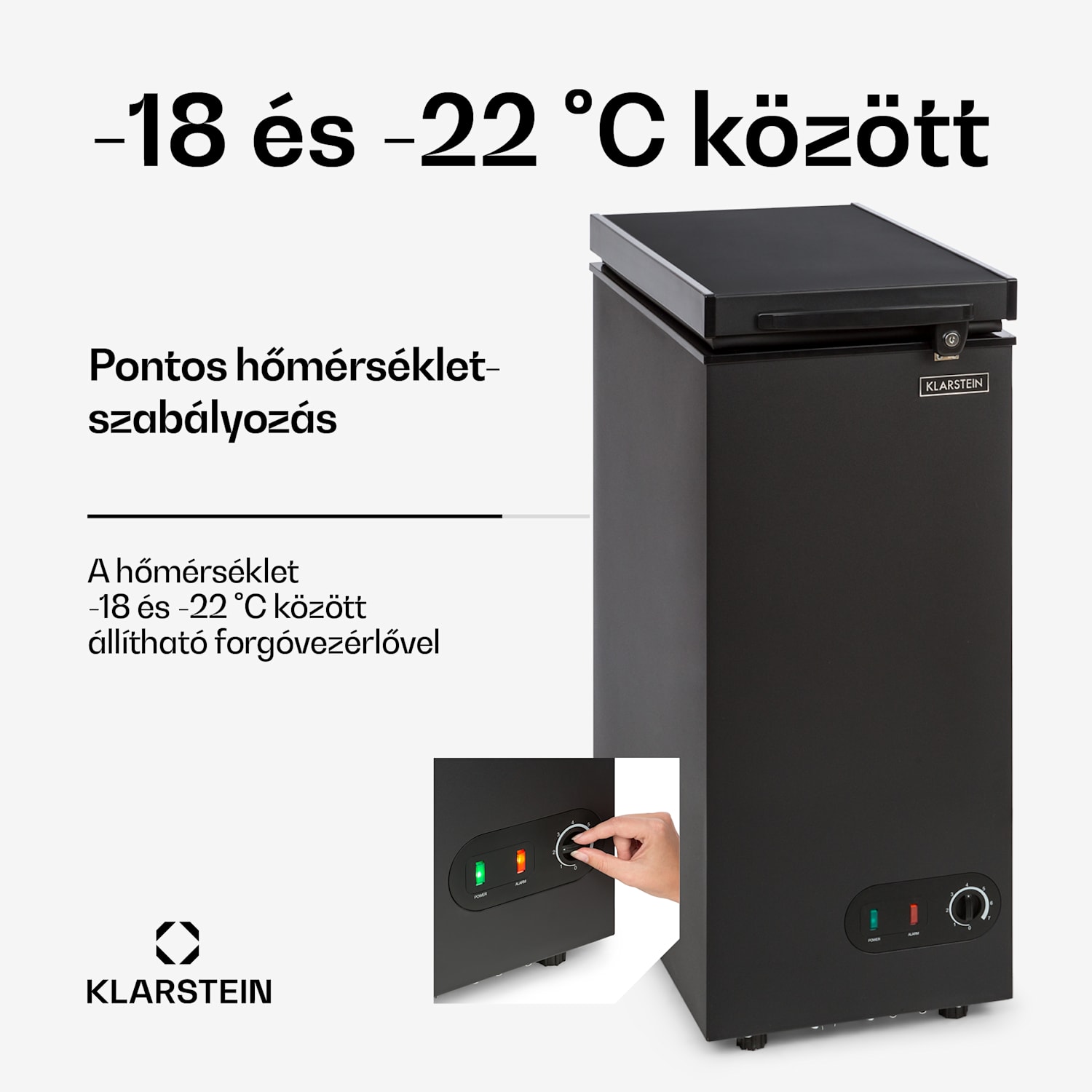 Iceblokk 51, fagyasztódoboz, szabadon álló, 51 l, zárható, E energiahatékonysági osztály, fekete 50 liter | Fekete