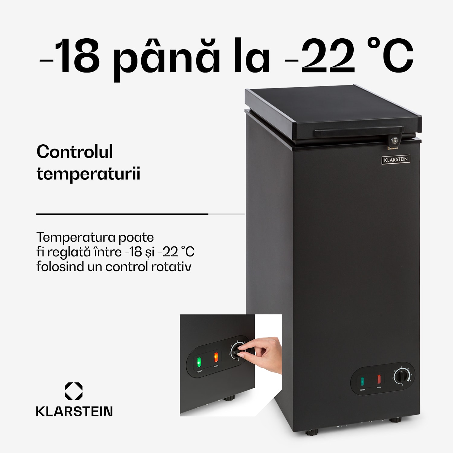 Iceblokk 51, ladă frigorifică, de sine stătător, coș de 51 de litri, se poate bloca, clasa energetică F, negru 50 L | Negru